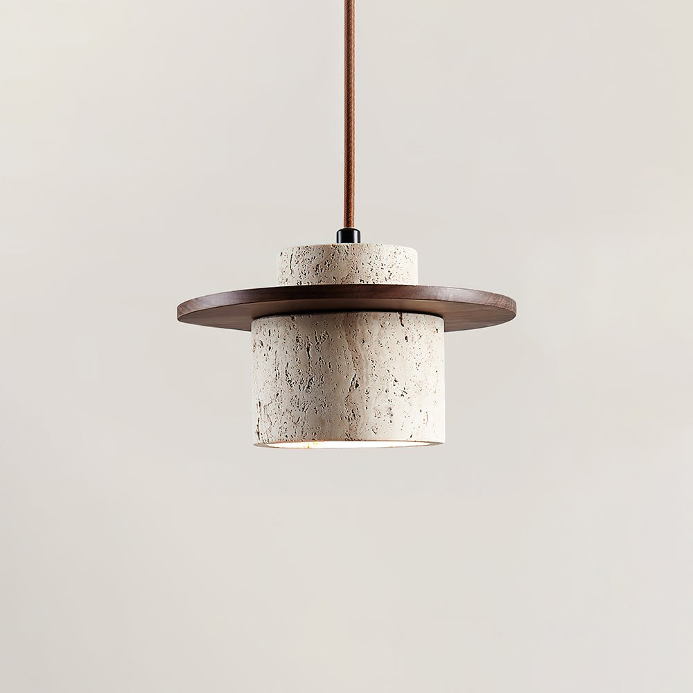 Elegant Textured Cylindra Stone Pendant Lamp K824