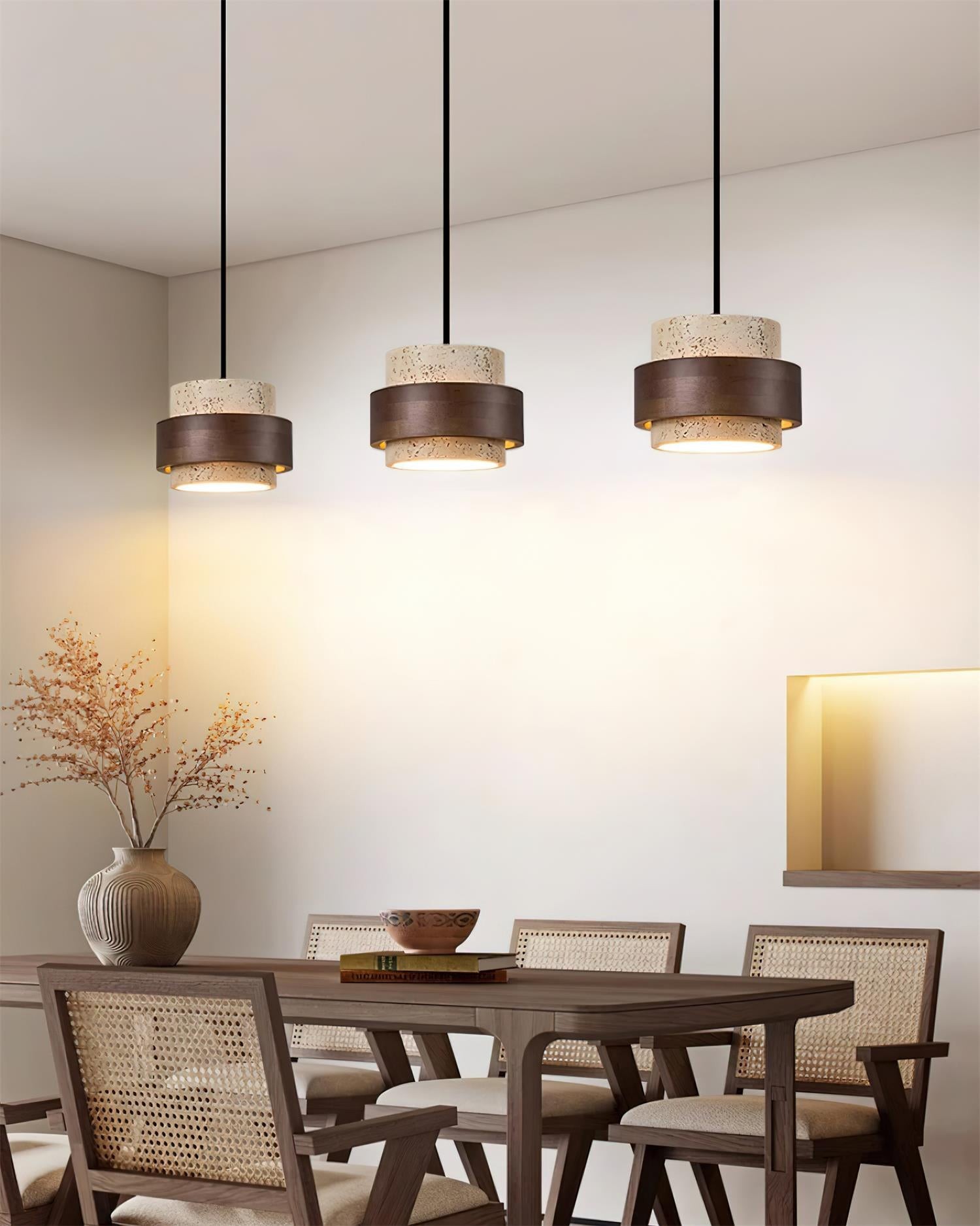 Cylinder Travertine Pendant Lamp K324