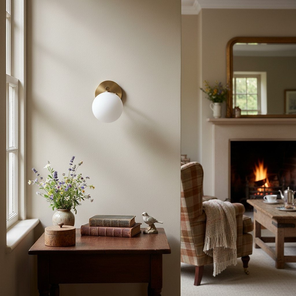 Glorica Glass Wall Sconce - Frosted Globe Light K1142