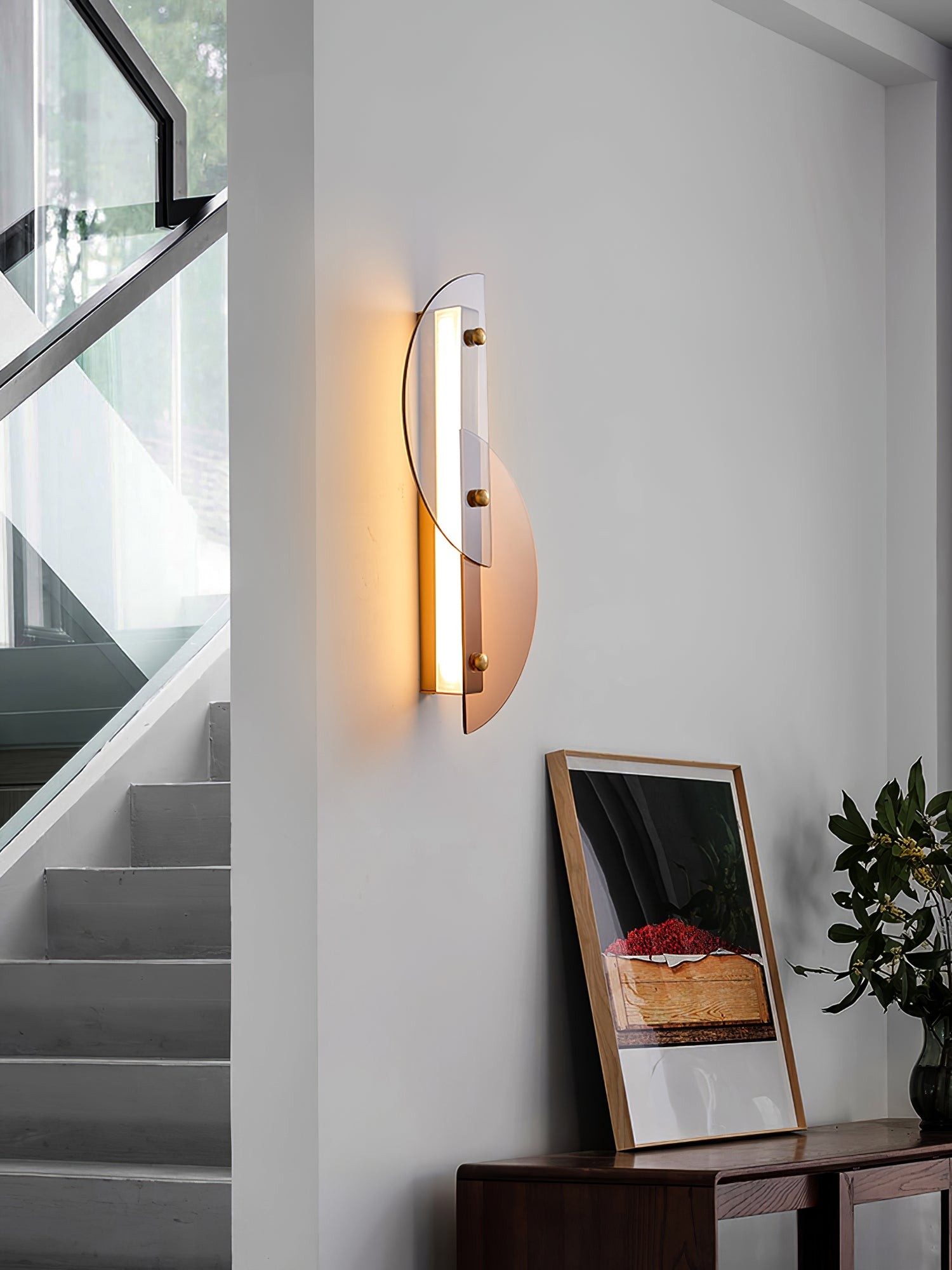 Simple Fan-Shaped Glass Arc Wall Lamp K575