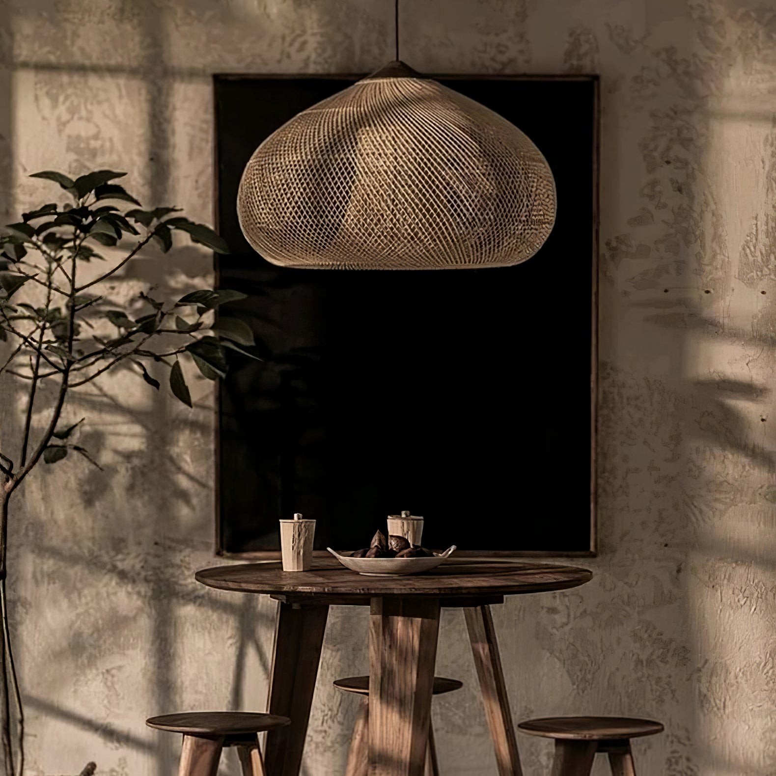 Harp Braided Rattan Pendant Lamp K1175