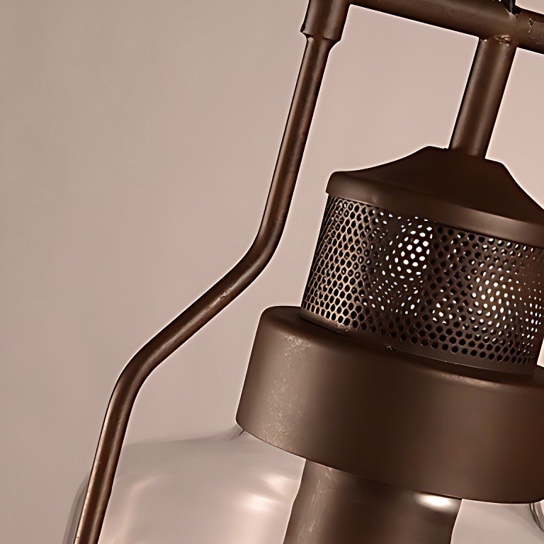 Industrial Vintage Iron Glass Jar 1-Light Pendant Light K843