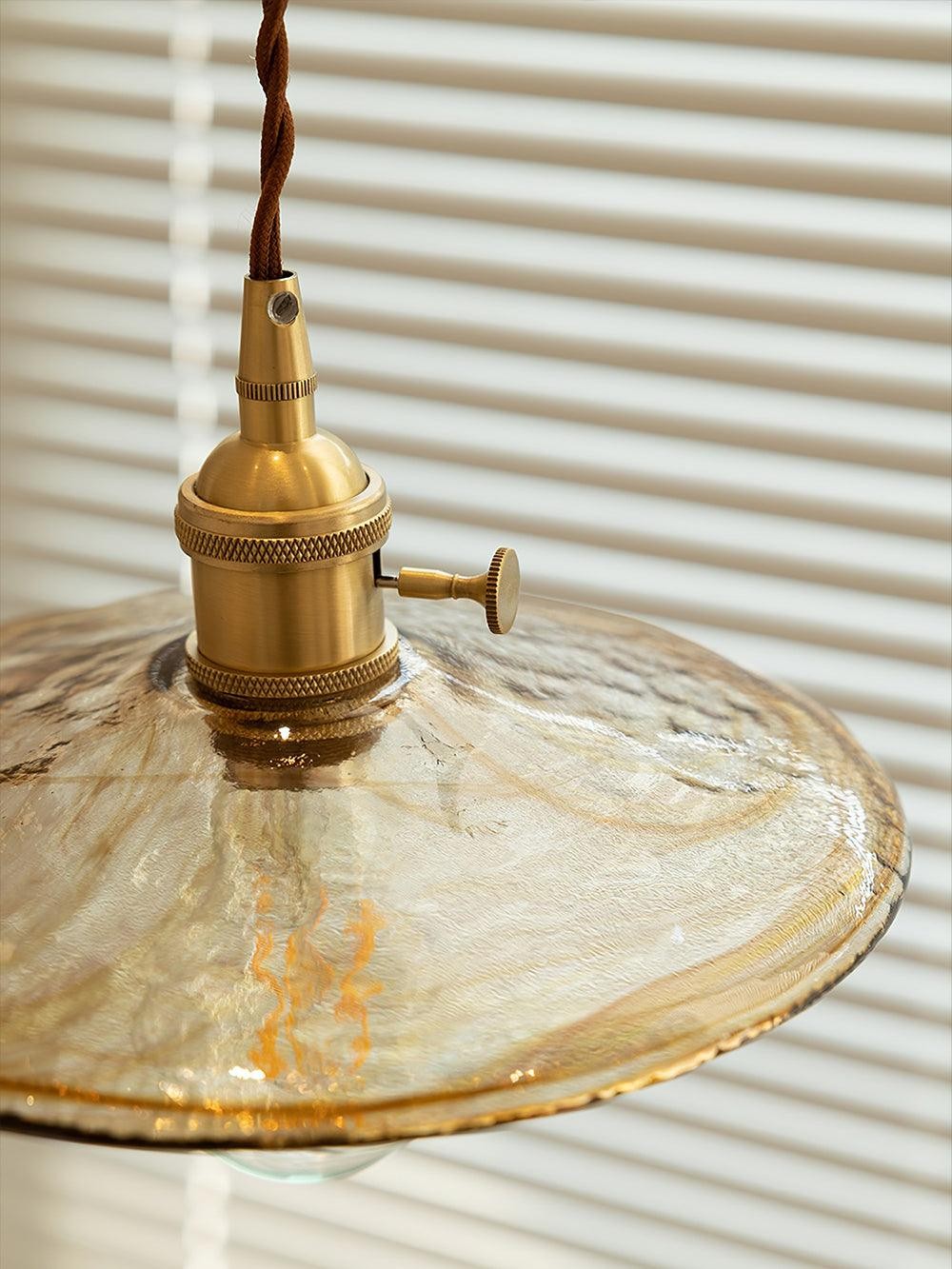 Brass Vintage Clear Glass Pendant Light K586