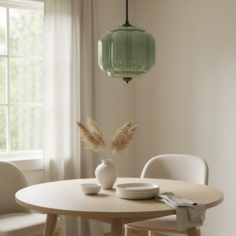Retro Eloise Milk Glass Pendant Light For Kitchen K946