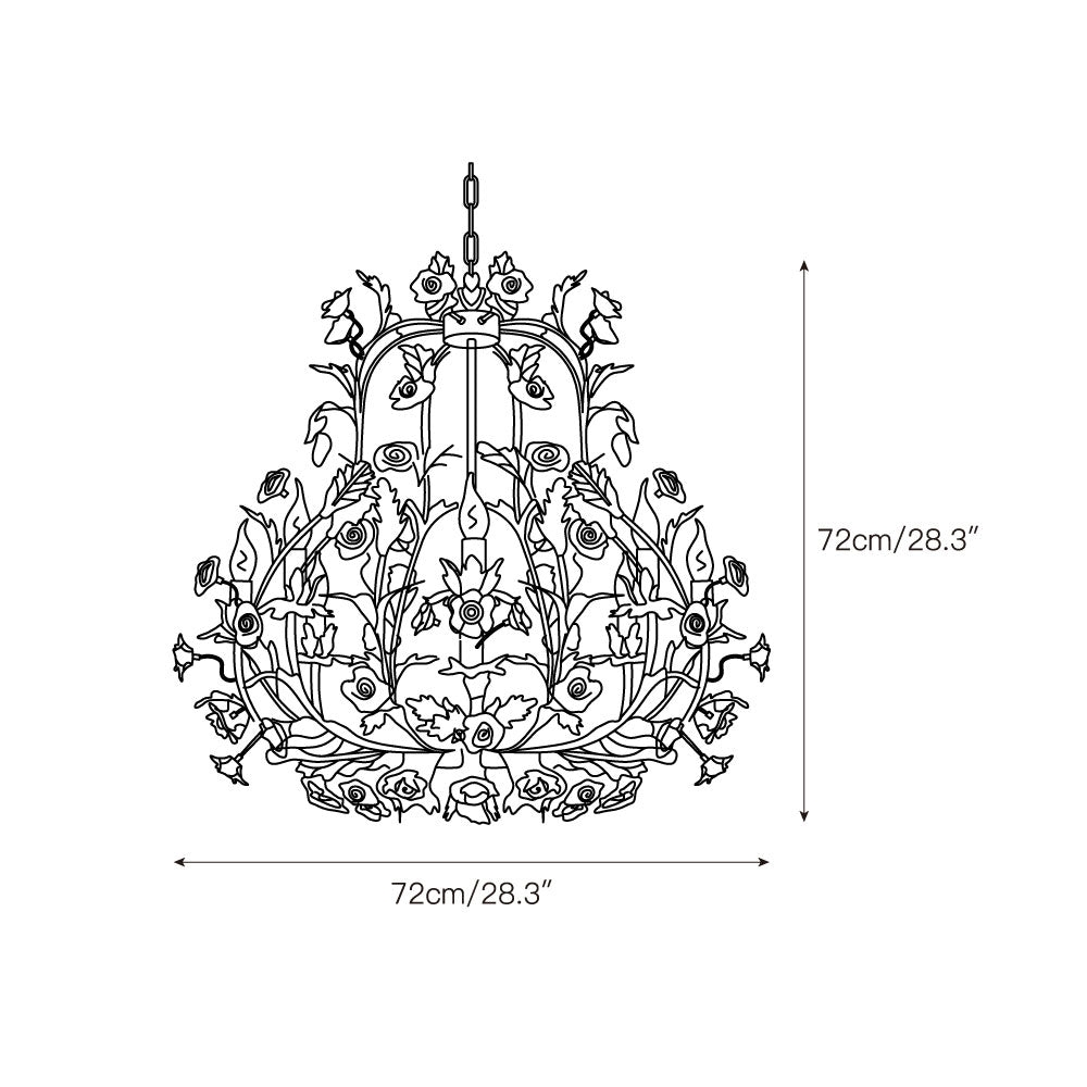 Ceramic Rose Chandelier D673