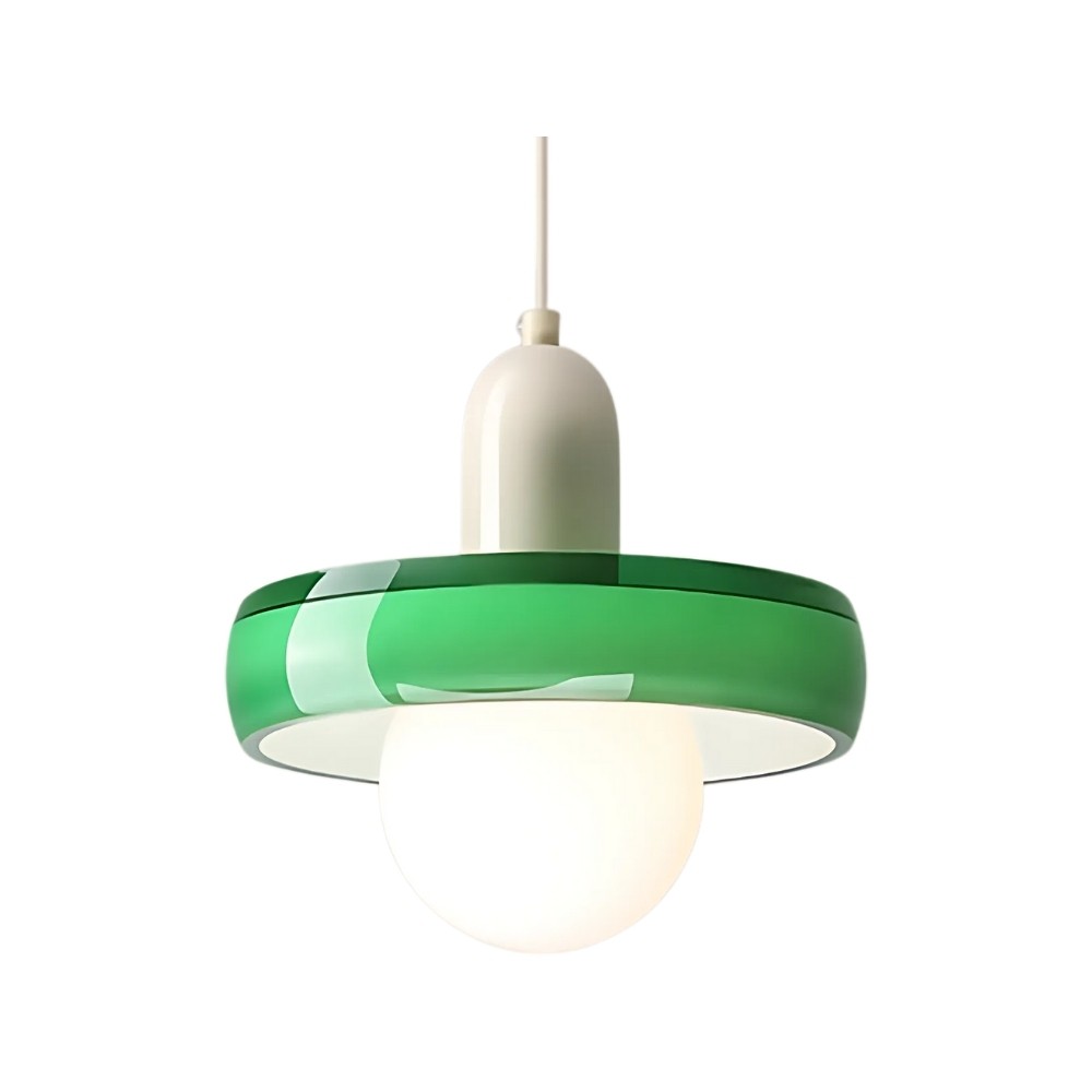 Modern Coloured Glass Disc Orb Pendant Light K926