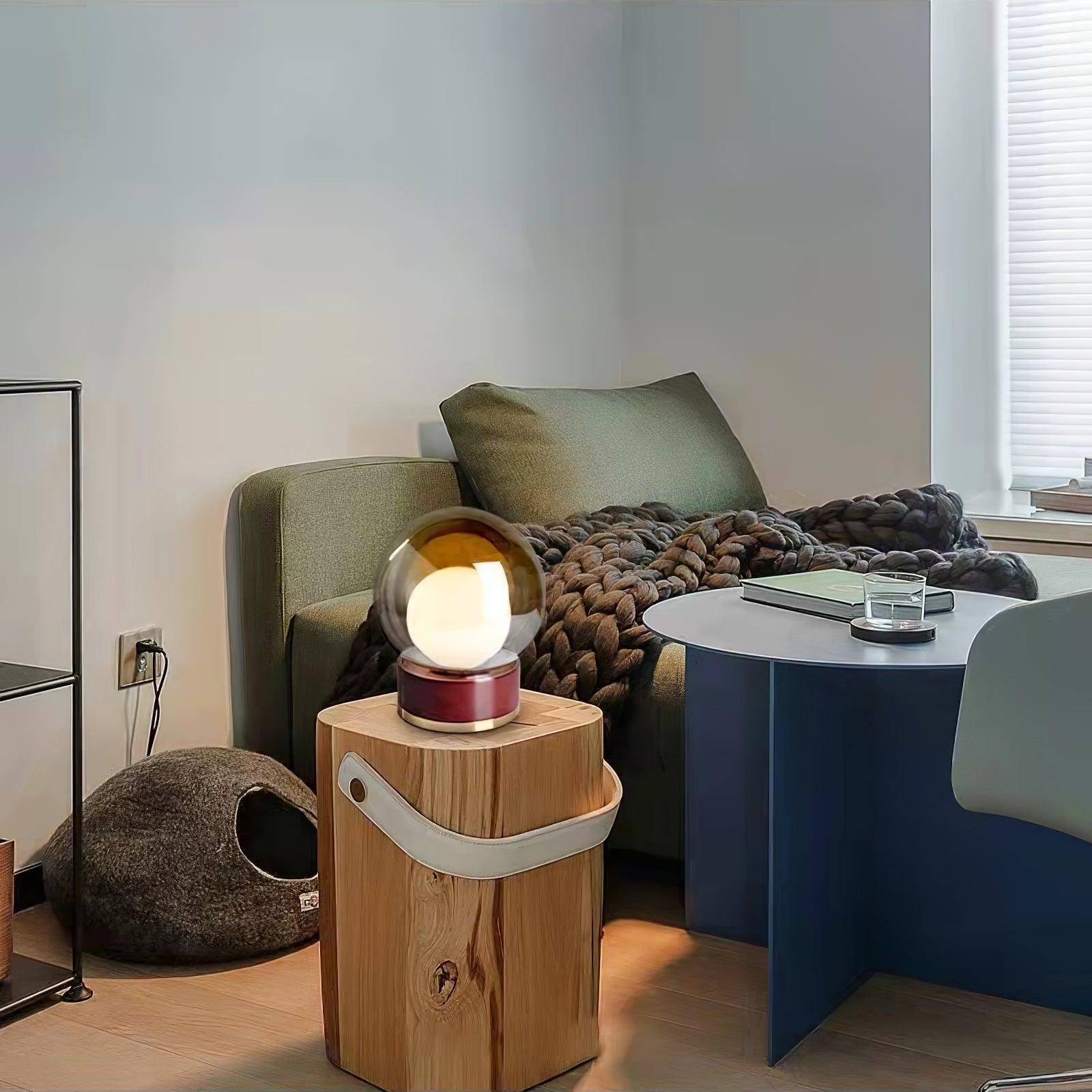 Simple Creative Wood Orb Table Lamp K628