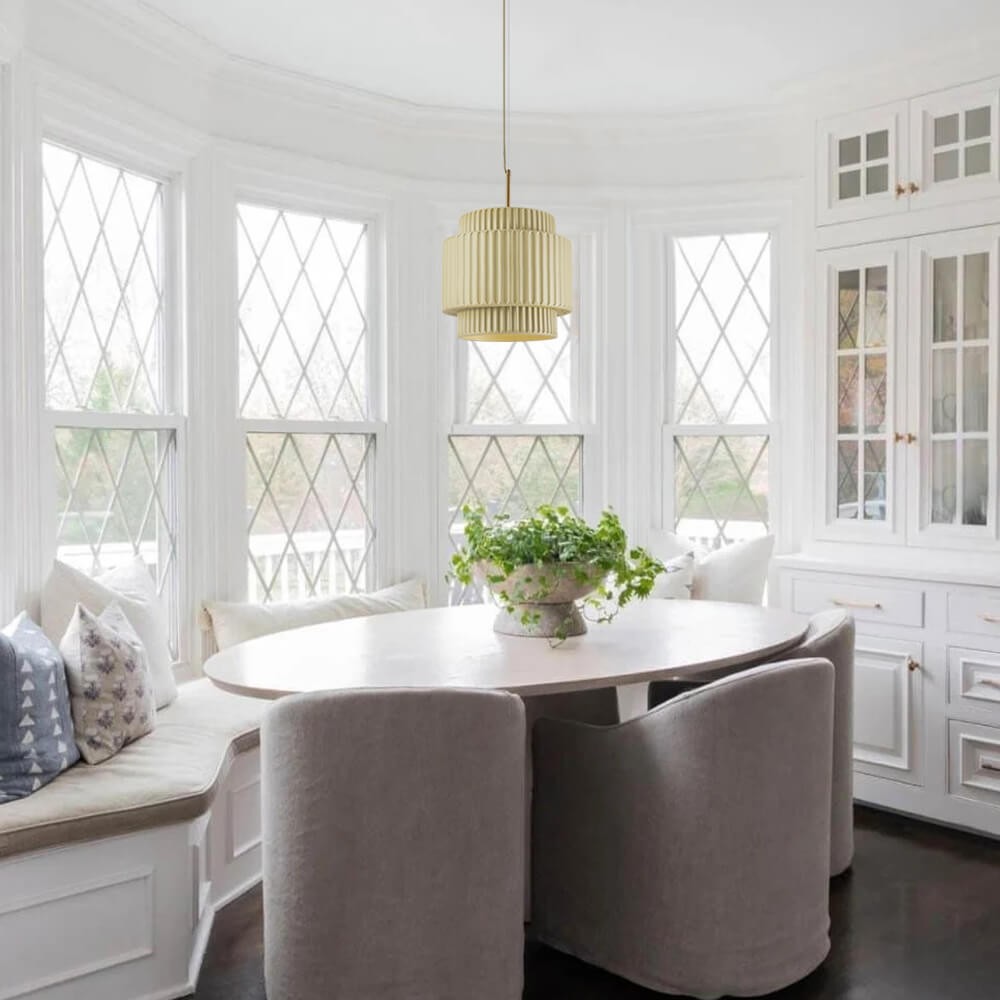 Cream Style Resin Drum Pendant Light K187