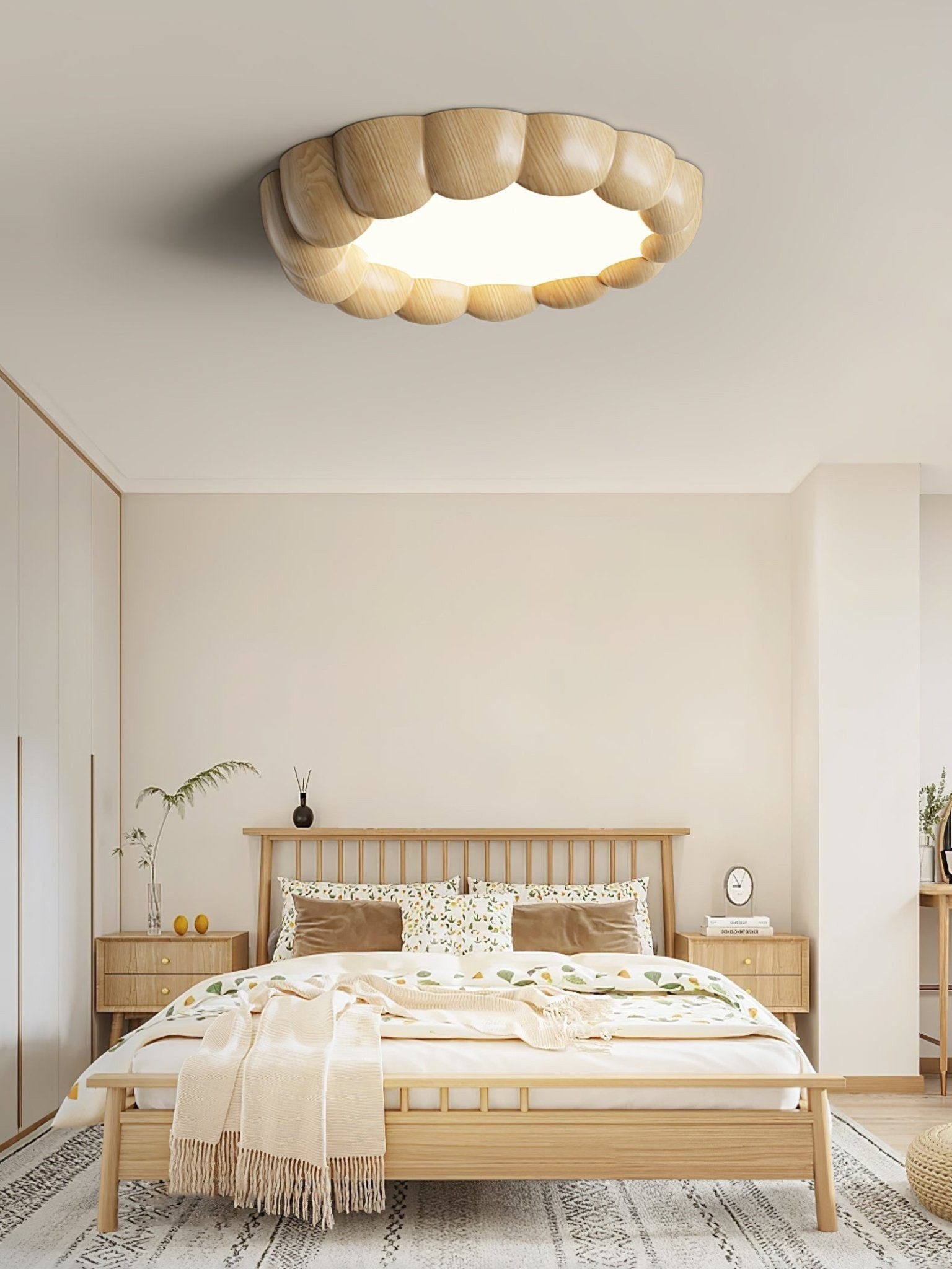 Faux Wood Ripple Ceiling Lamp K377