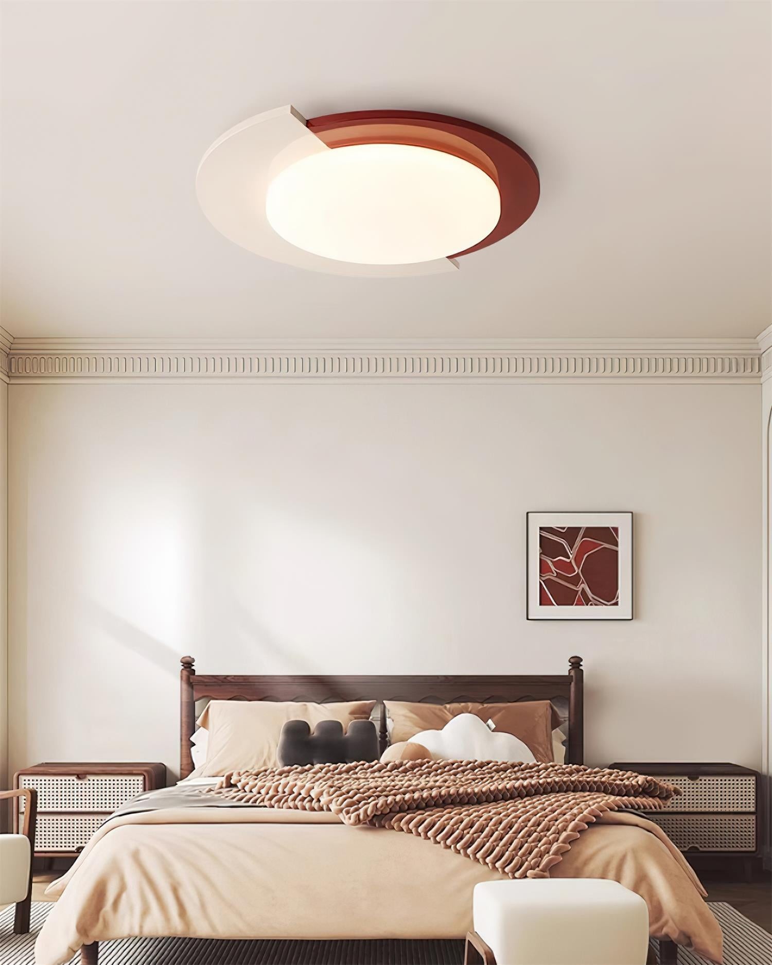 Red And White Round Ceiling Light K651