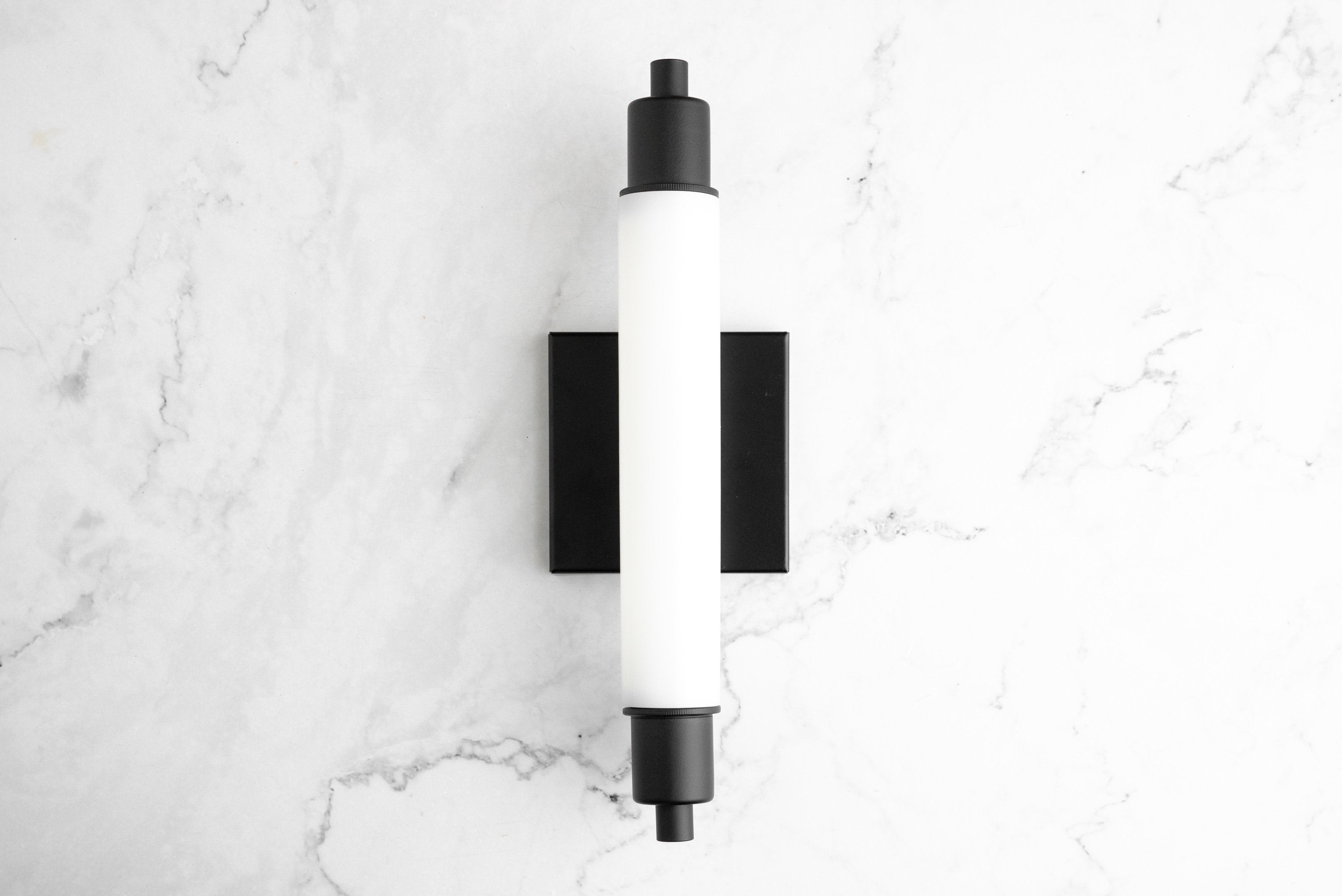 Ornato Luxe Modern Vanity Sconce - Art Deco Wall Light with Cylinder Shade K1520