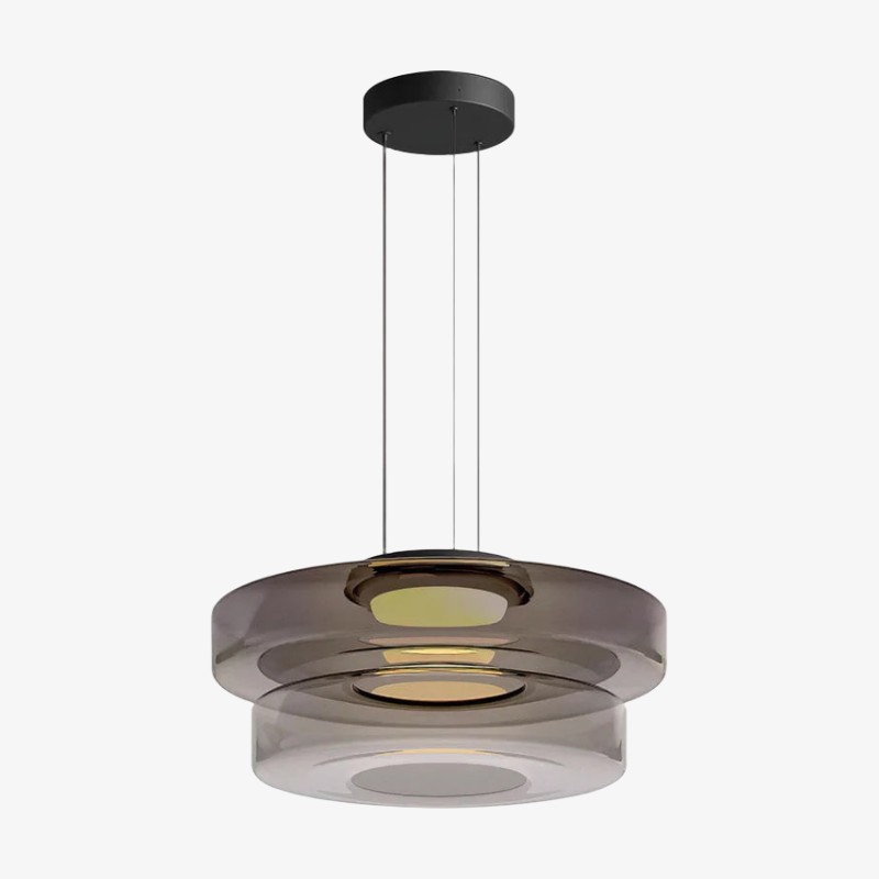 Nora Contemporary Multi-Layer Glass Pendant Lamp - Adjustable Hanging Light for Living Room or Kitchen Island K1697