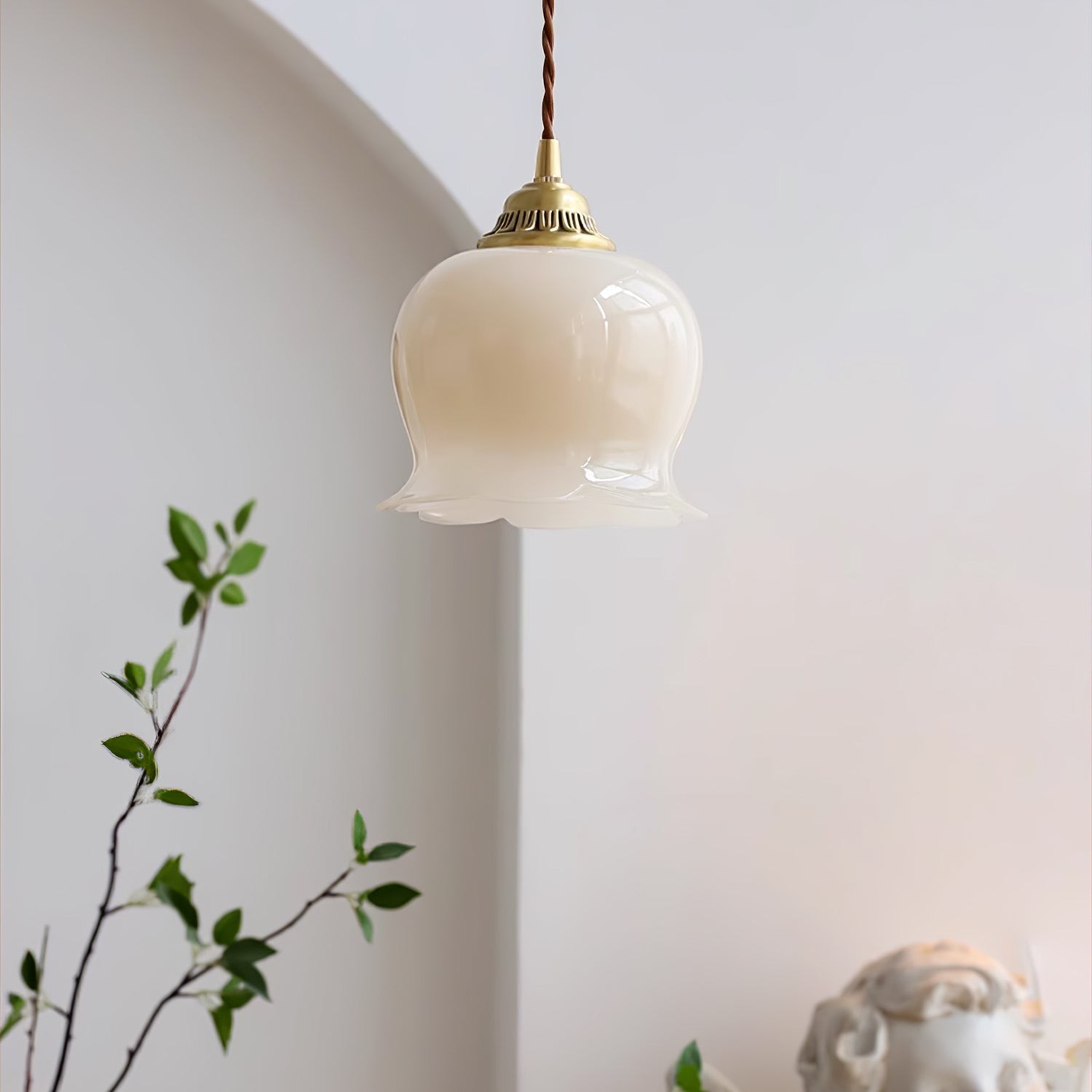Traditional Glass Flower Pendant Lamp K736