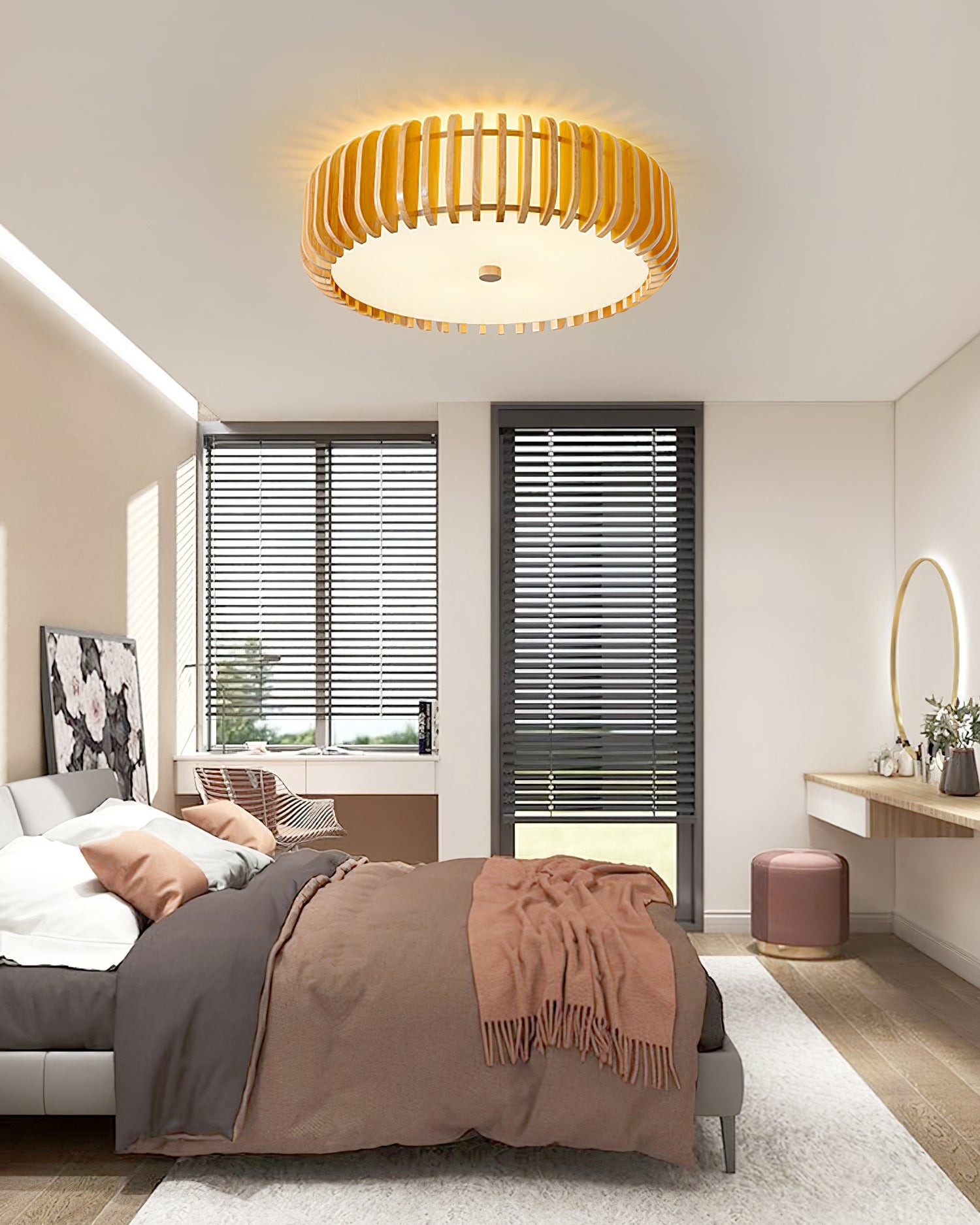 Wooden Drum Ceiling Lamp K1098