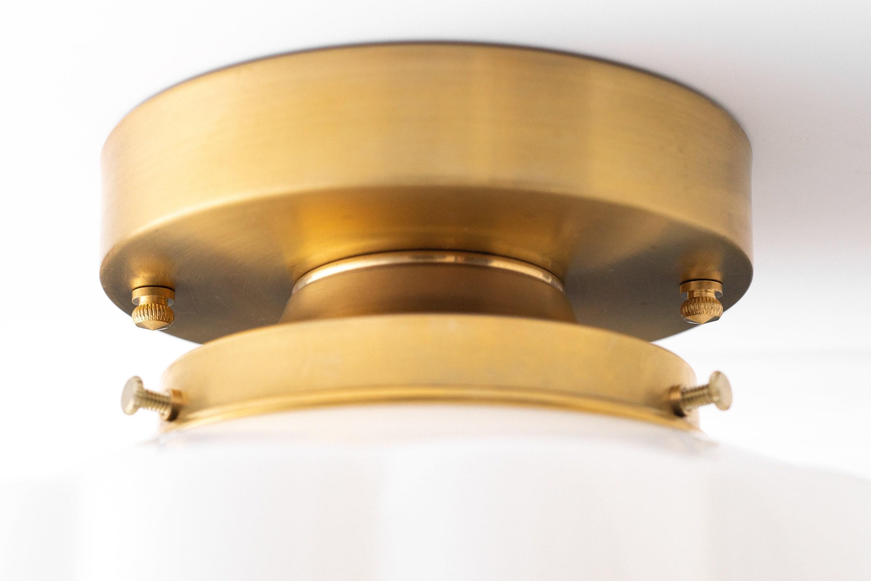 Geotower Glass Brass Ceiling Light – Art Deco Ribbed Globe Flush Mount K1528