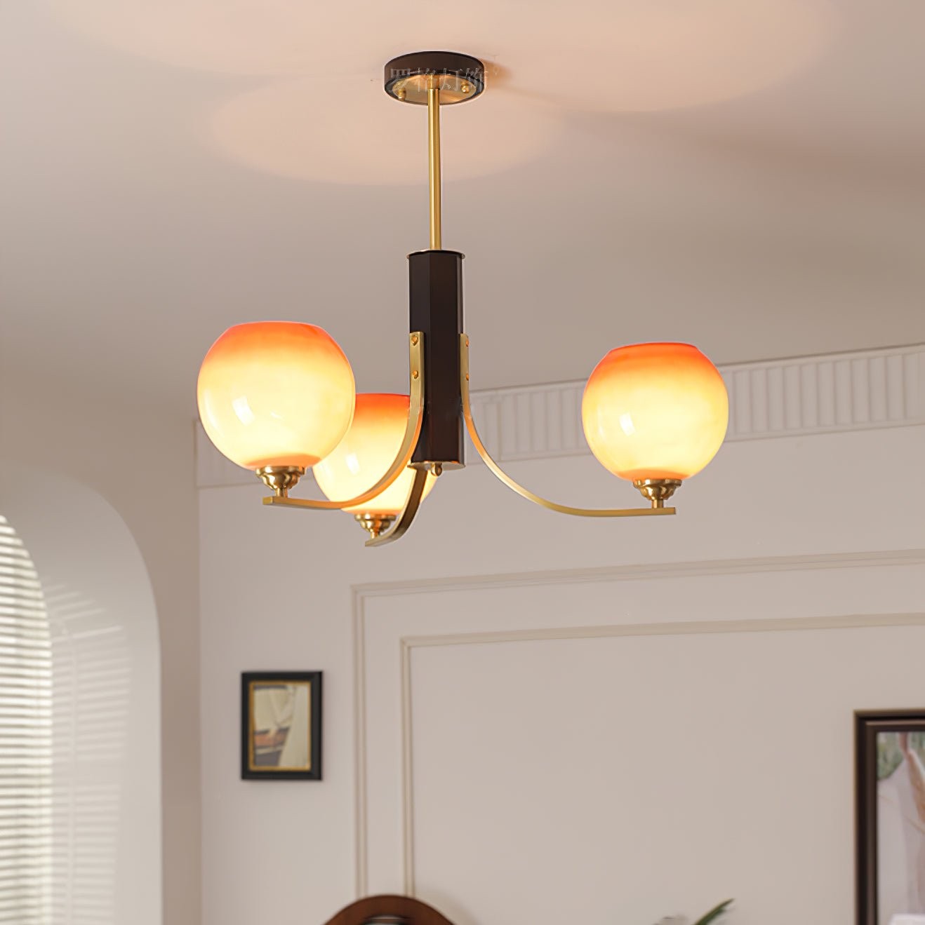 Vintage Caramel Globe Chandelier K751