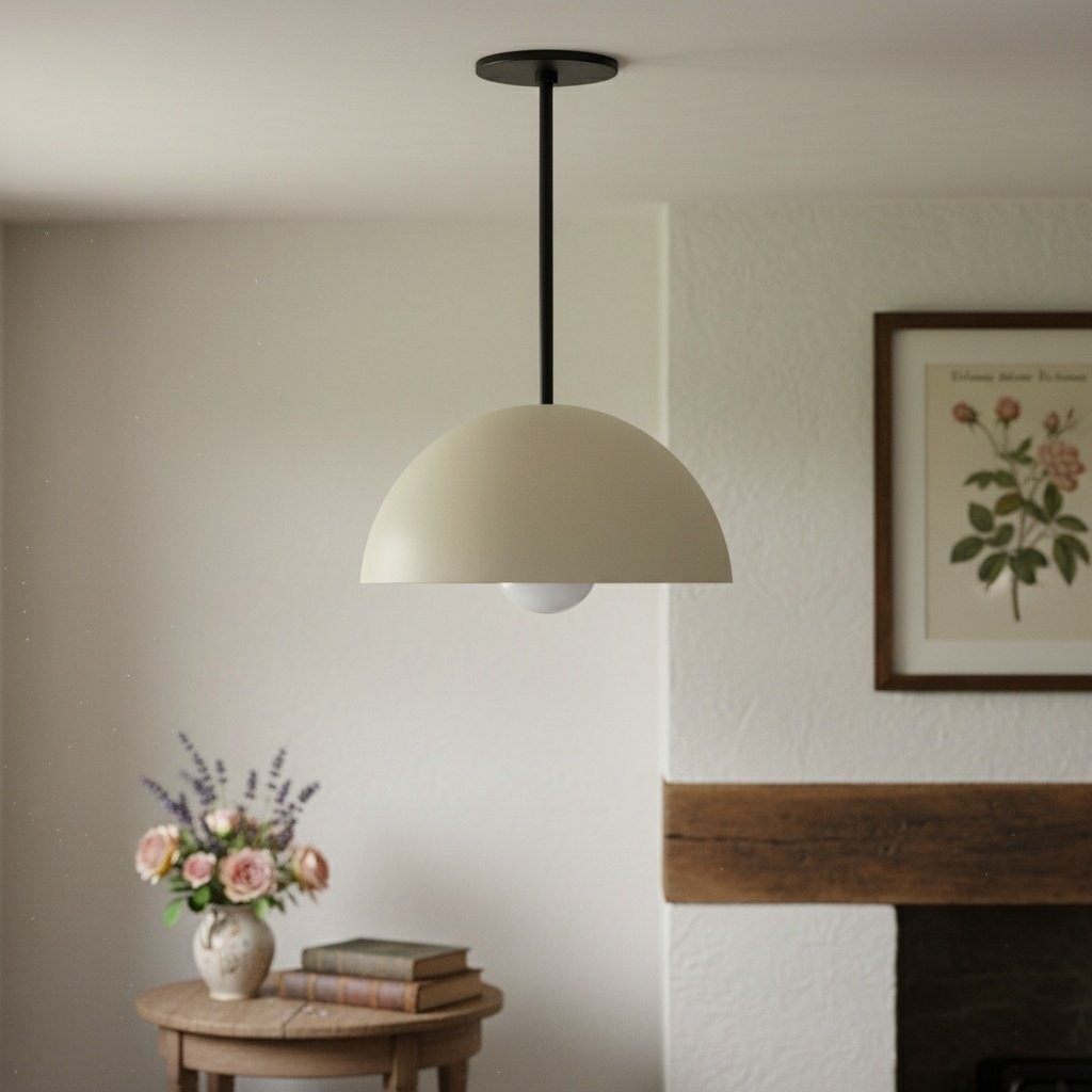 Metio Dome Neutral Dome Pendant - Modern Metal Accent Lighting K1526