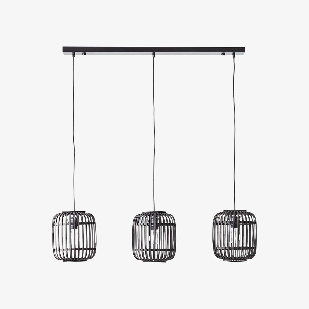 Yumeko Adjustable Bamboo Pendant Lamp - Natural Cage Pendant Light K1970