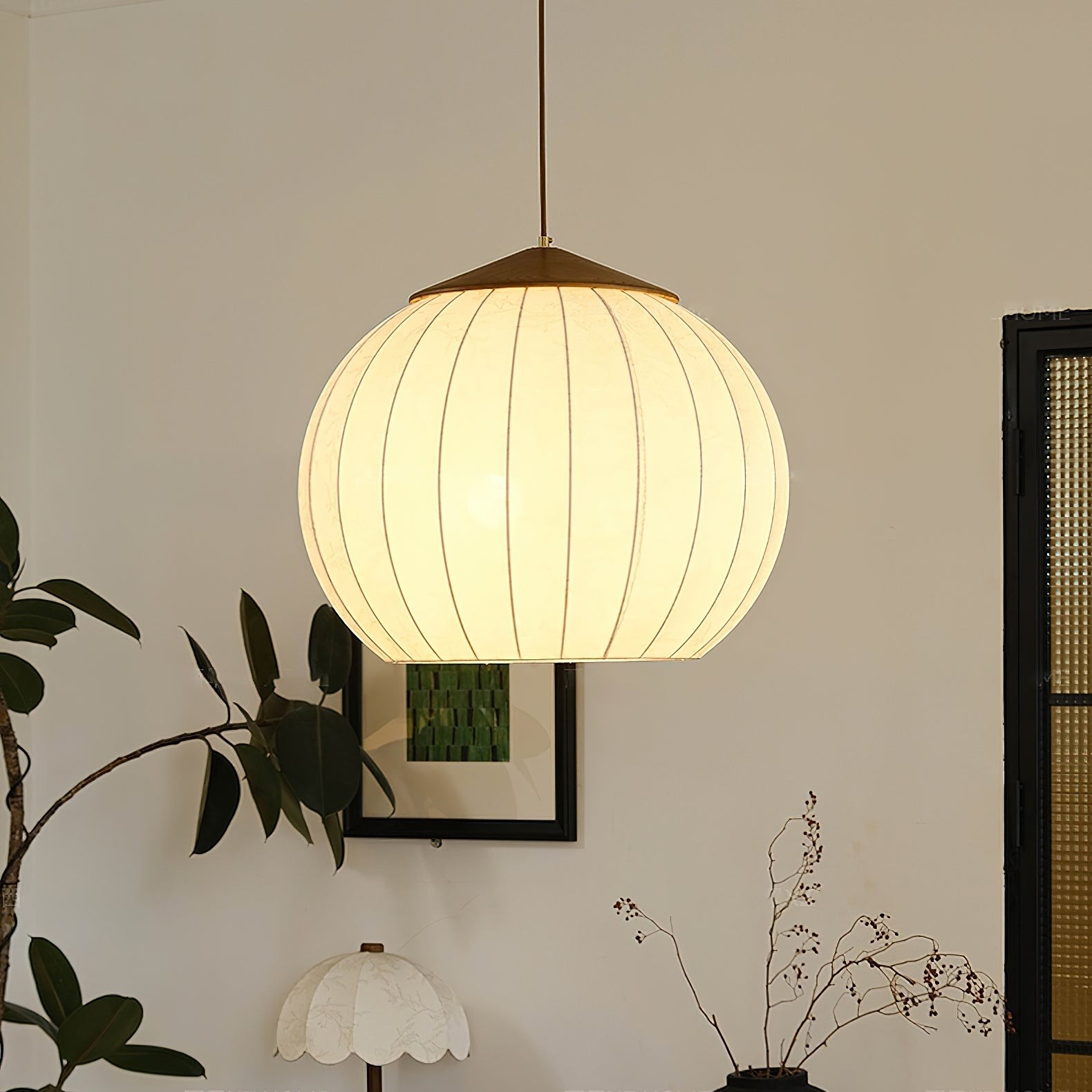 Japanese Style Fabric Lantern Pendant Lamp K423