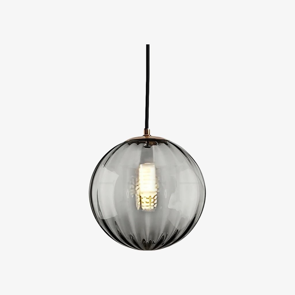 Lunorie Metal and Glass Globe Pendant Light for Dining Area Kitchen Island K2147