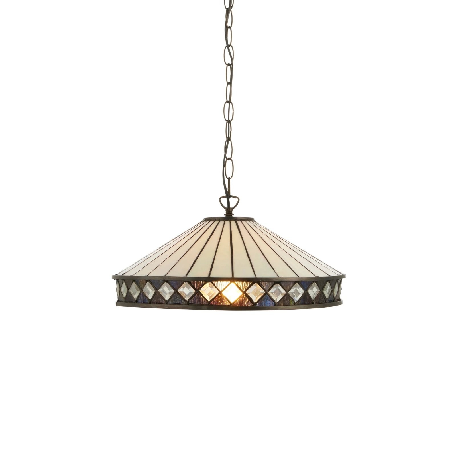 TF Fargo Pendant Light - Tiffany Style Lighting with an Art Deco Shade and Adjustable Chain K1938
