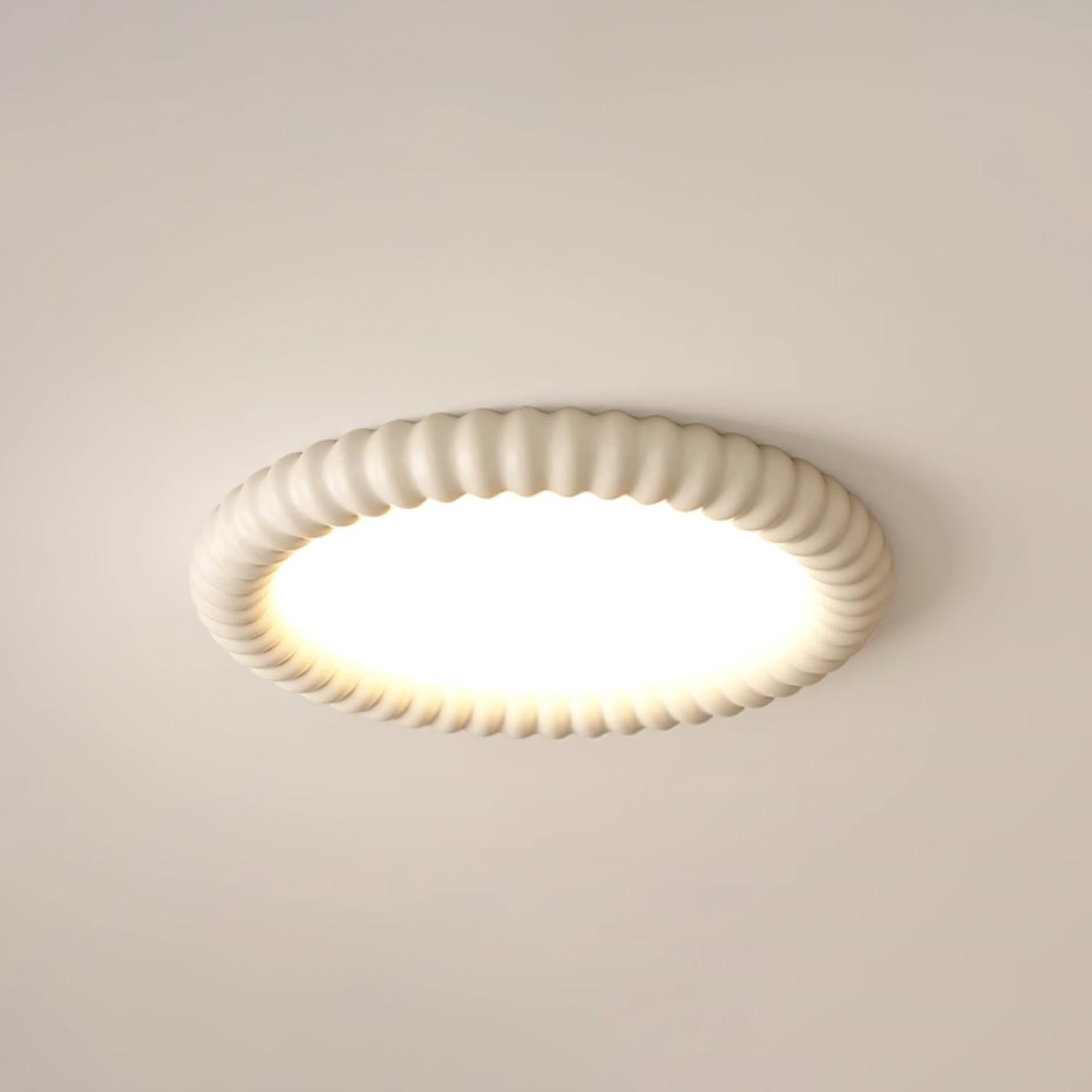 Cream Style Ripple Ring Ceiling Lamp K633