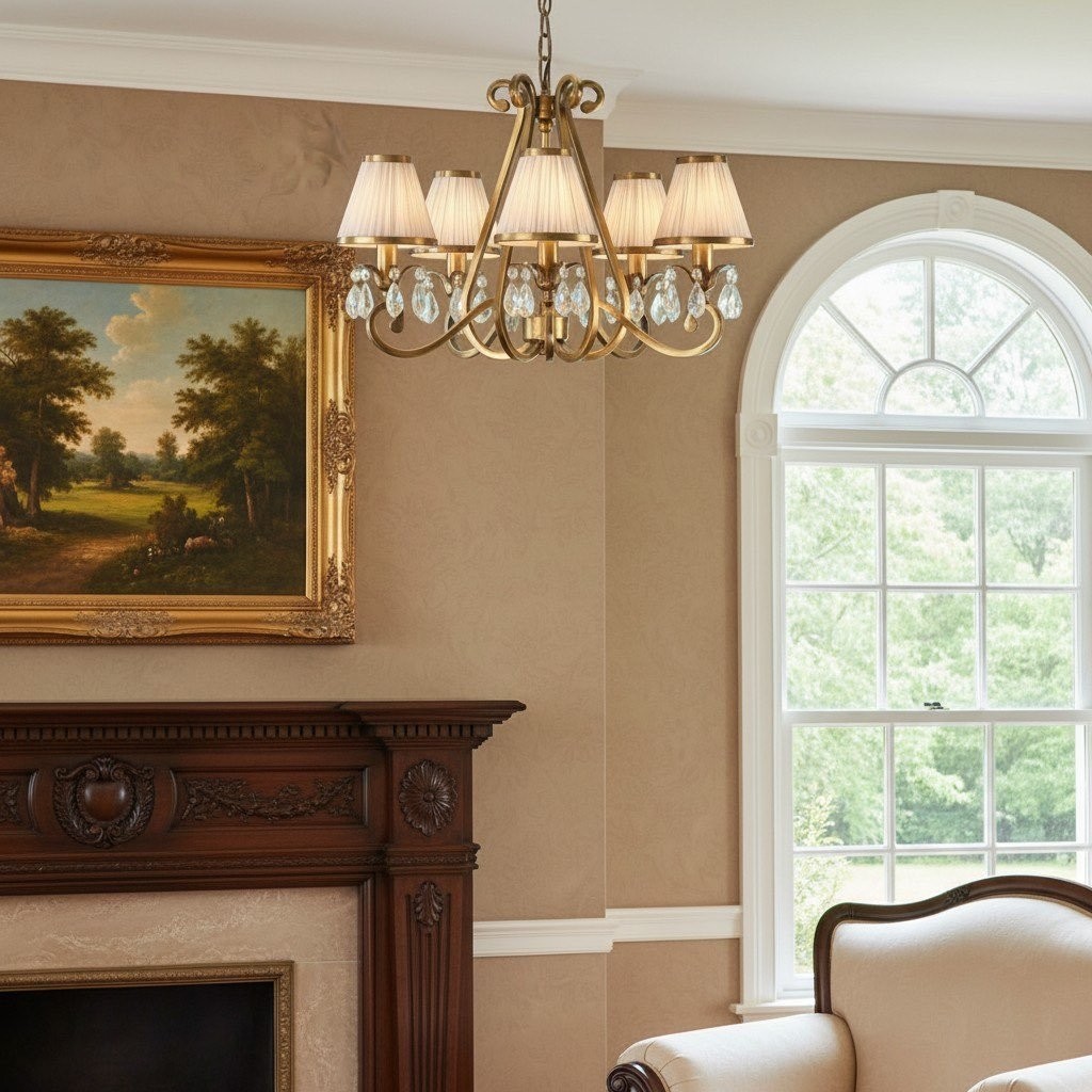 Talonis Multi-light Fabric Chandelier - Elegant Metal Curved Arms for Dining and Living K1900