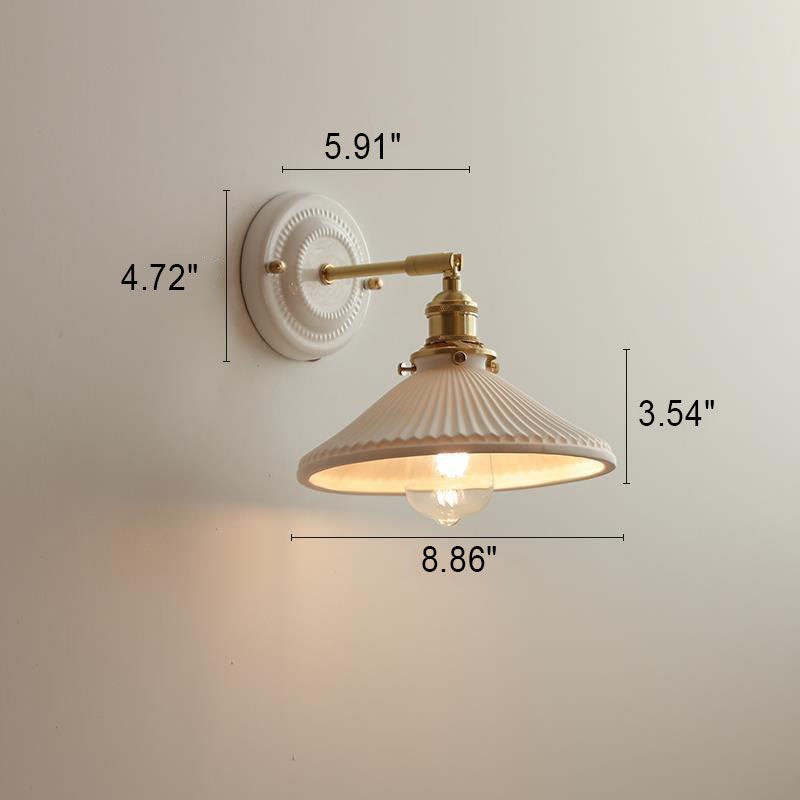Vintage Japanese Ceramic Brass 1-Light Wall Sconce Lamp K1284