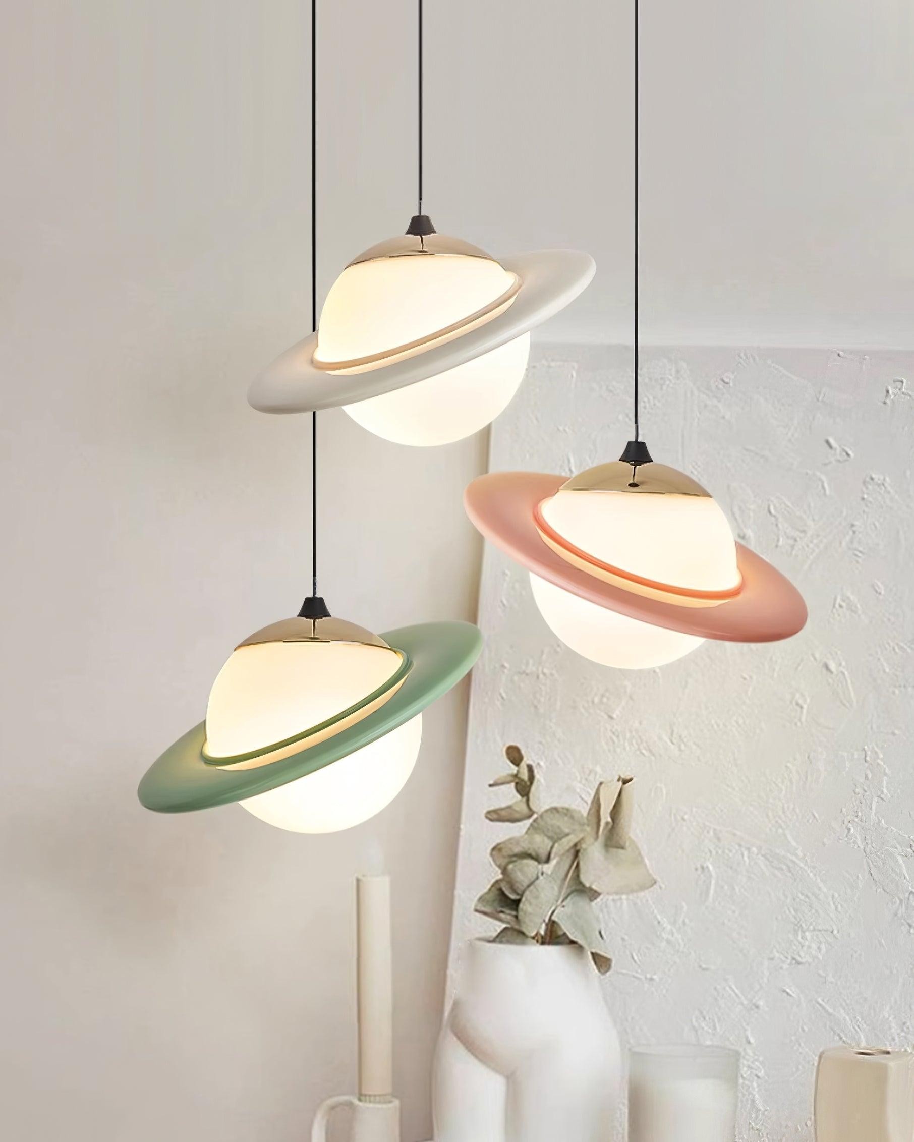 Romantic Saturn Planet Pendant Lamp for Bedroom K656