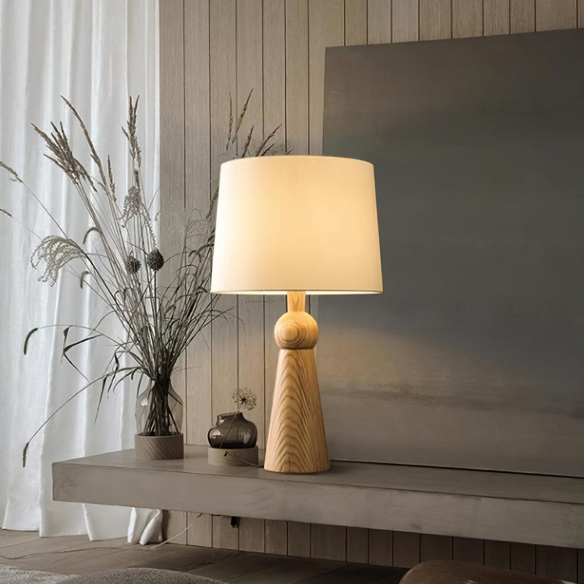 Nordic Retro Solid Wood Fabric Table Lamp K256