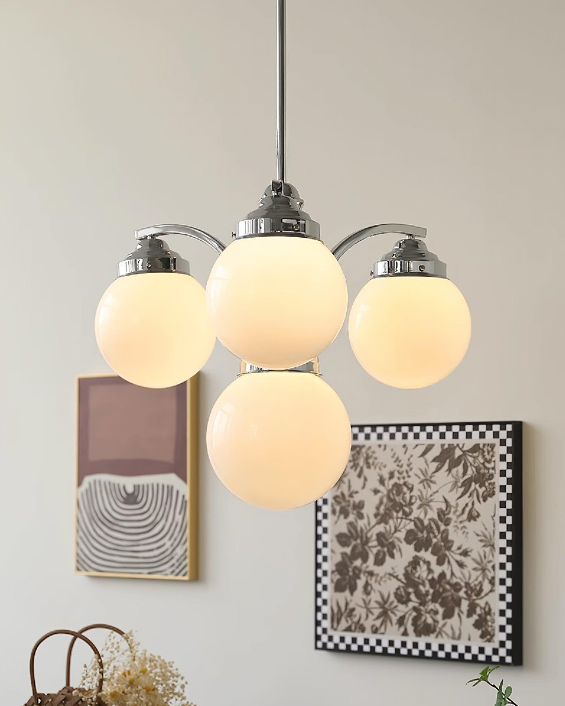 French Elegant Glass Orb Chandelier K596