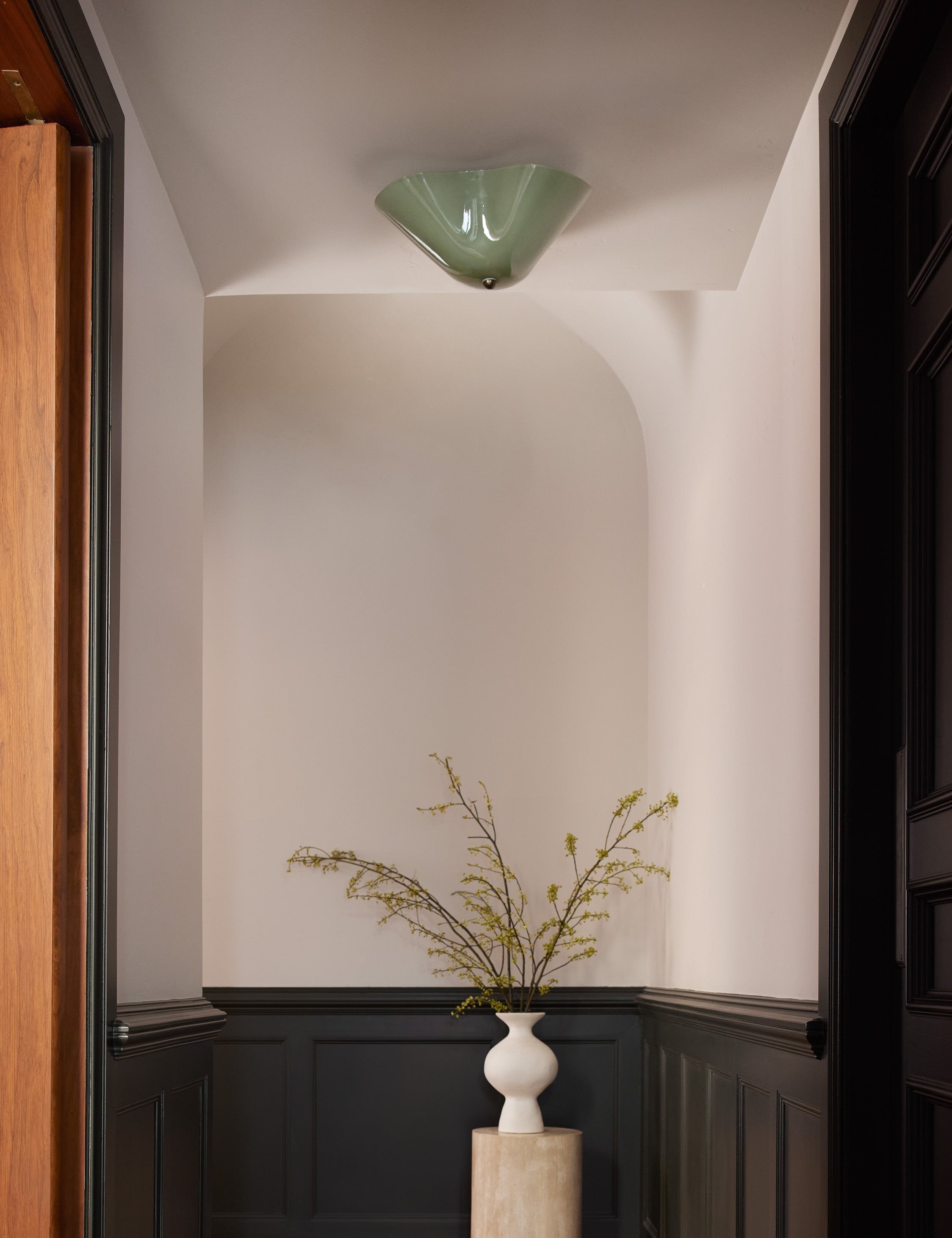 Bellina Glass Flush Mount Light – Modern Brass Fixture For Bedroom & Hallway K1132