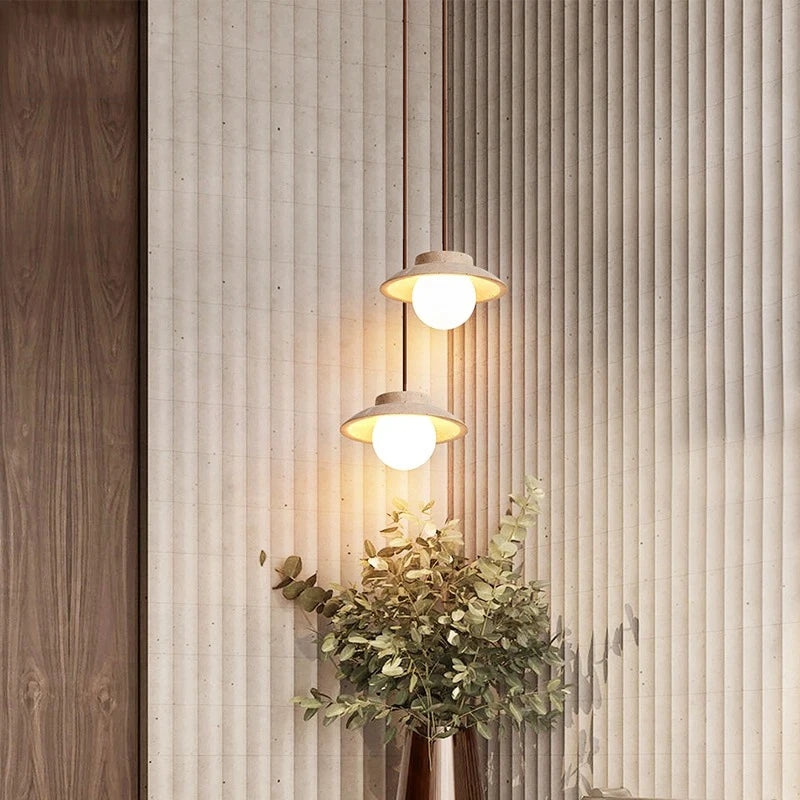 Travertine LED Stone Pendant Light D936