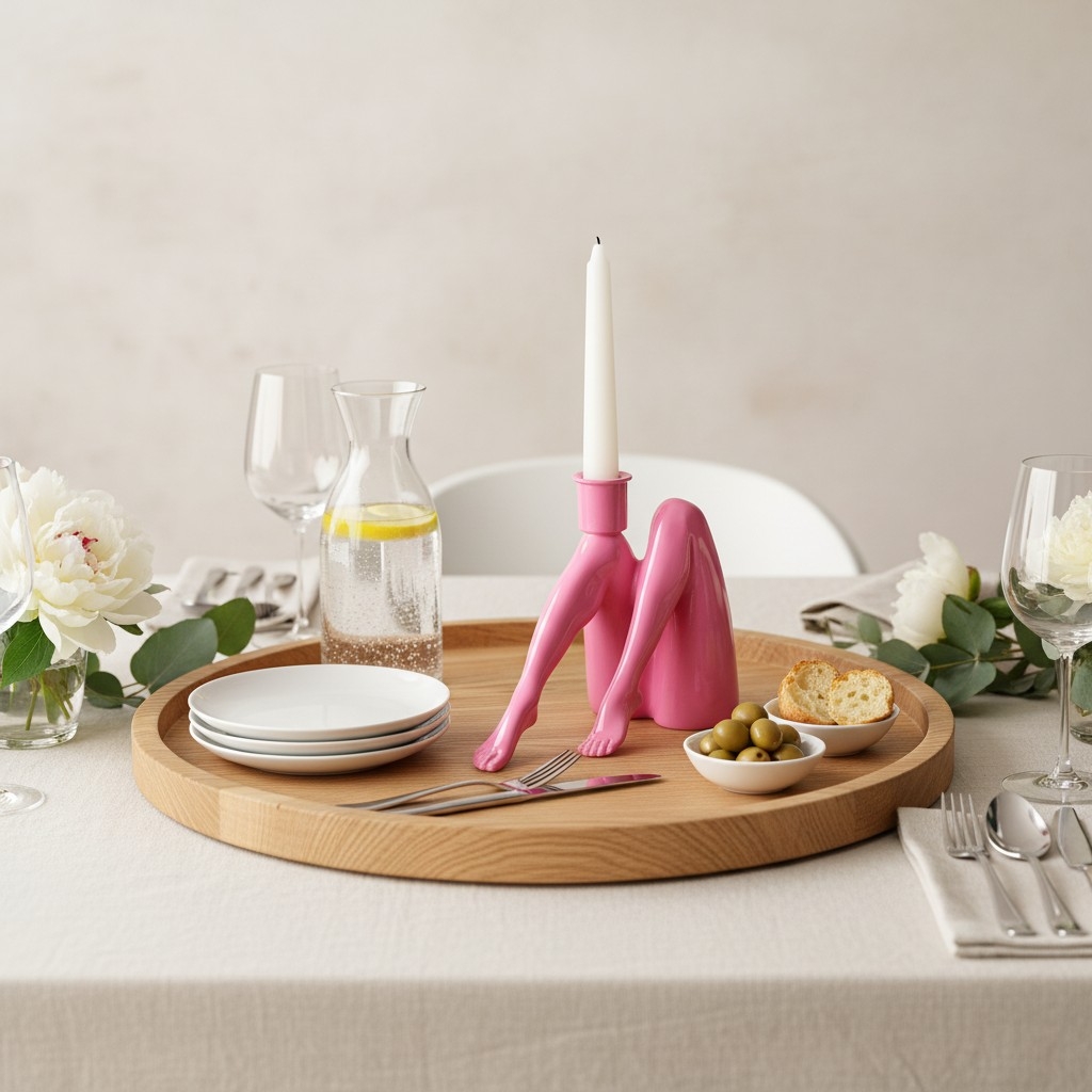 Kickra Sexy Legs Candle Holder - Modern Metal Base for Dining Table and Home Decor K2221