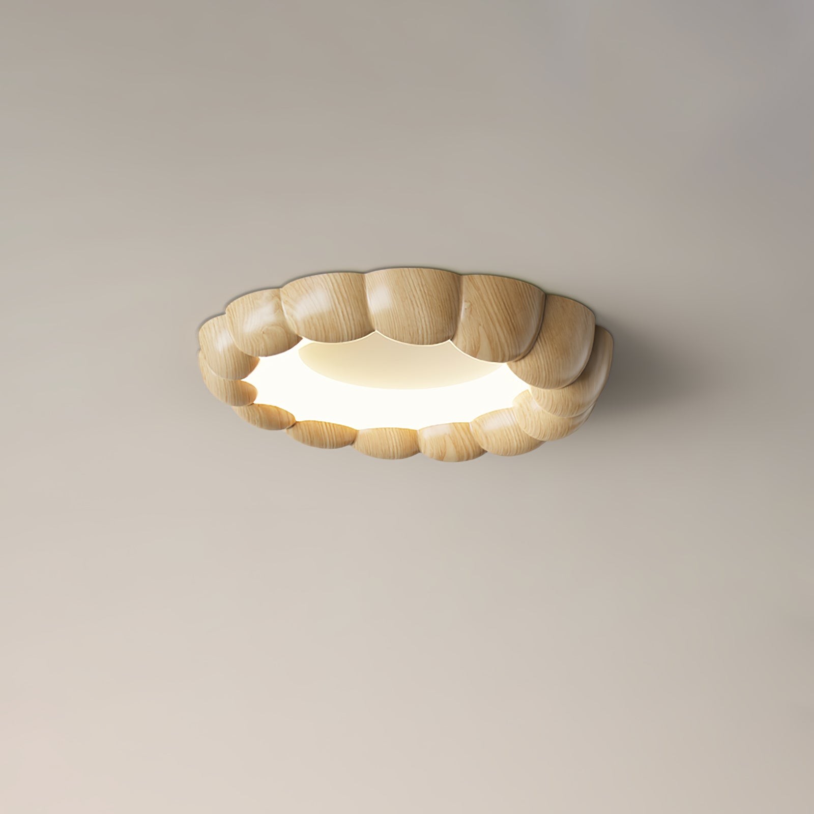Faux Wood Ripple Ceiling Lamp K377