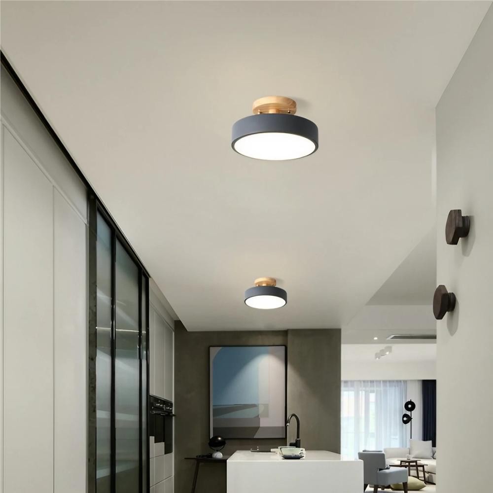 Scandinavian Design Round Wooden Ceiling Light K57