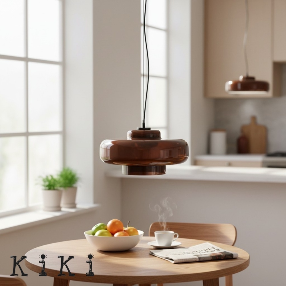 Modern Art Glass Pendant Lamp - Sculptural Hanging Light for Dining and Living K2265