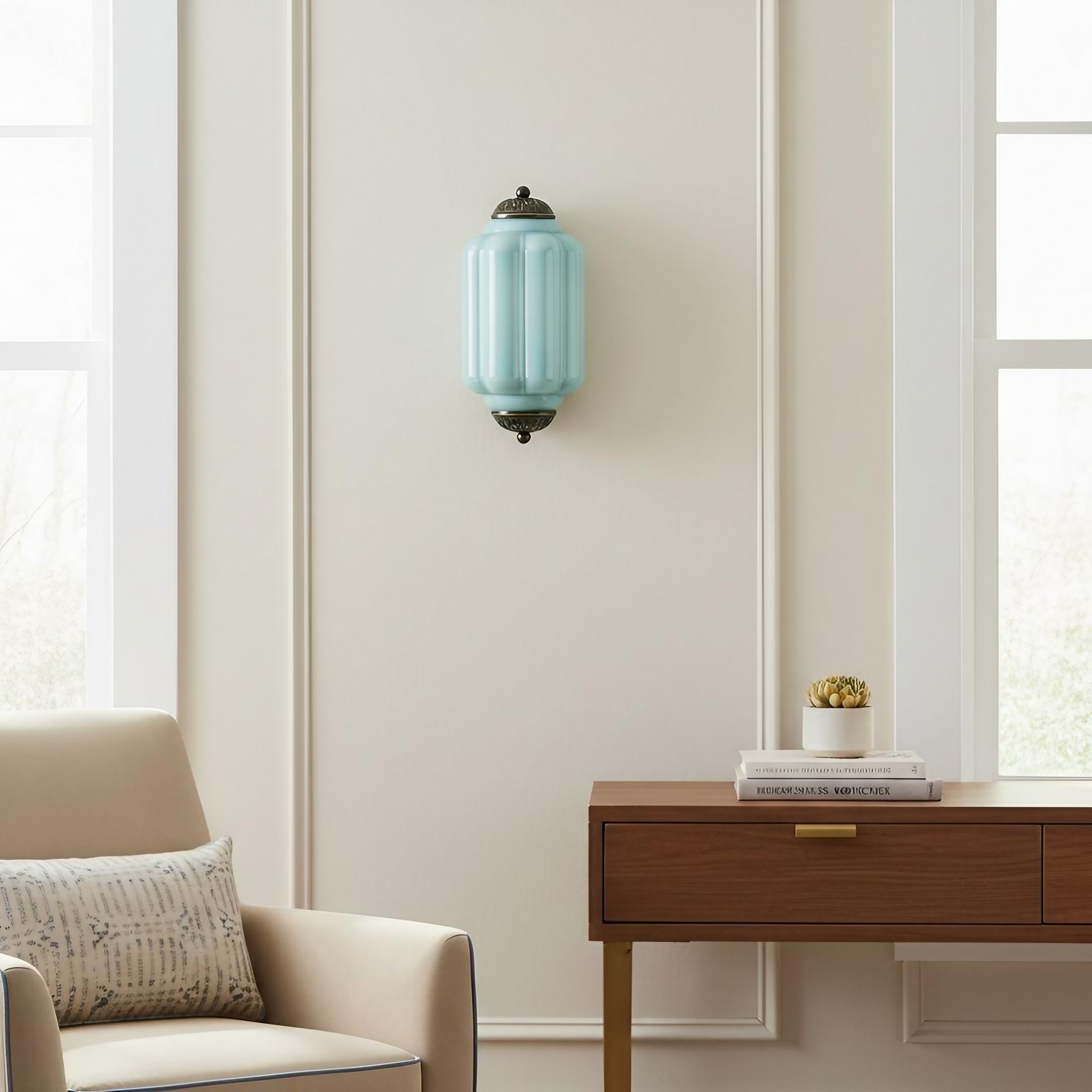 Eloise Long Pumpkin Retro Glass Recessed Wall Lamp K865