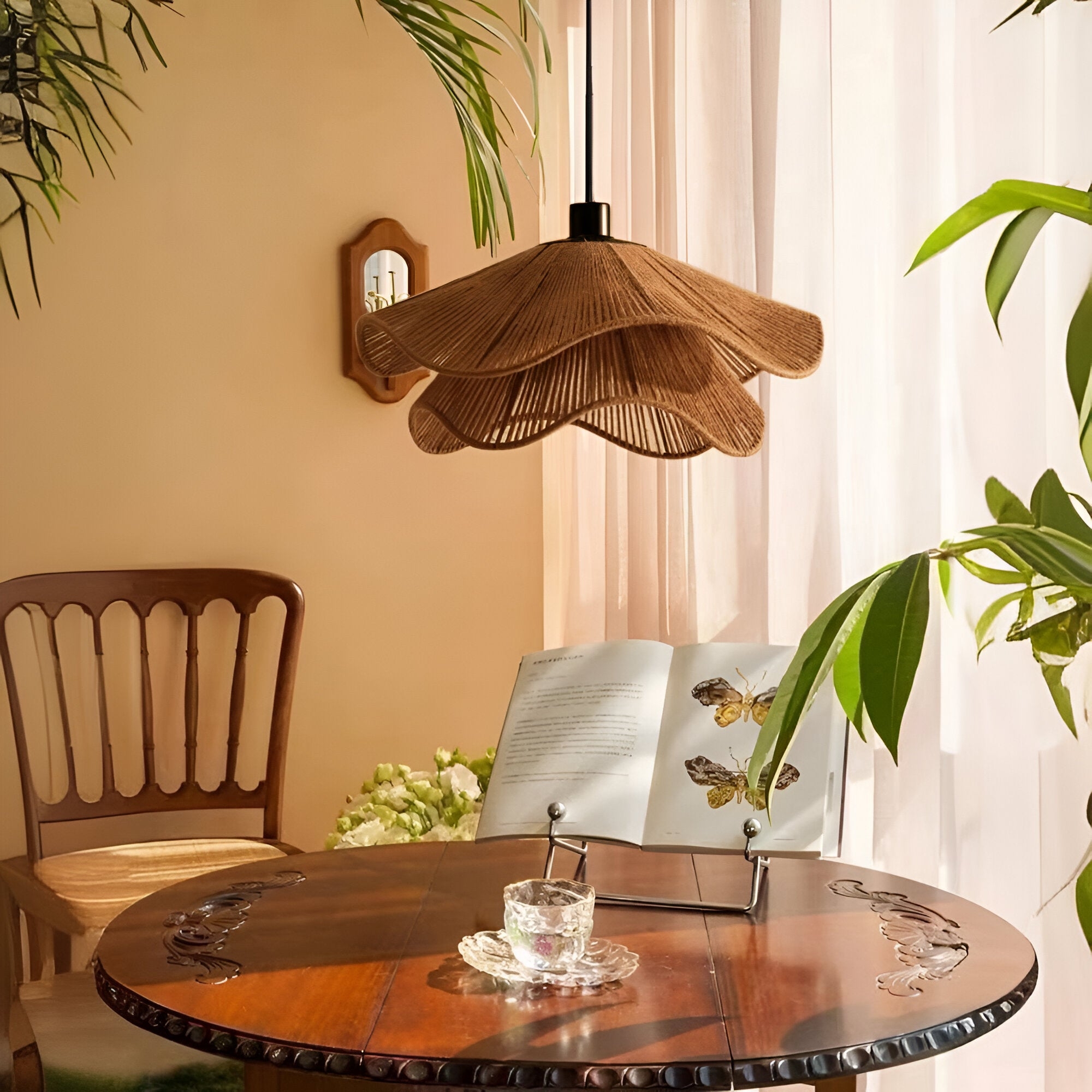 Cape Points Boho Natural Jute Fiber Pendant Light D838