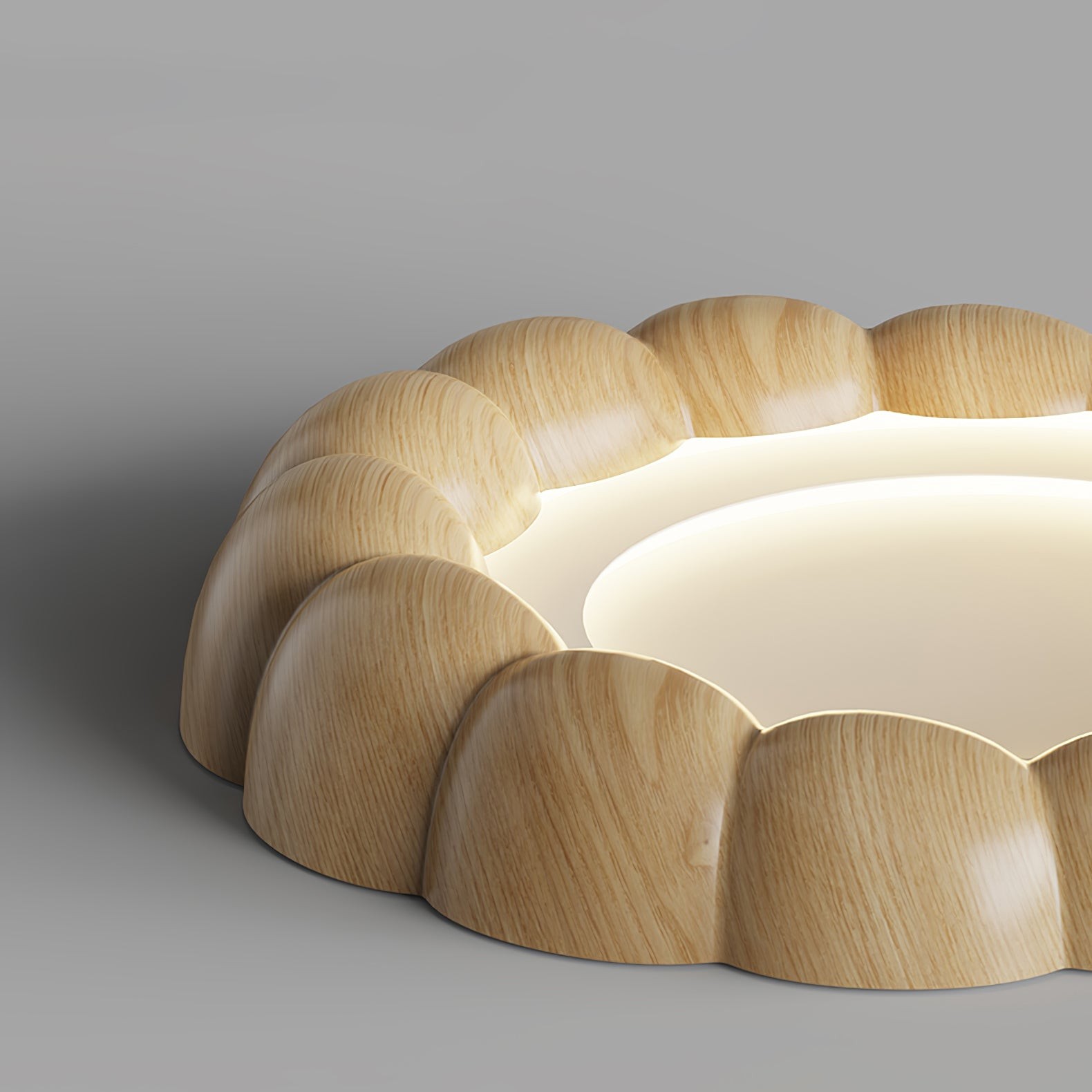 Faux Wood Ripple Ceiling Lamp K377