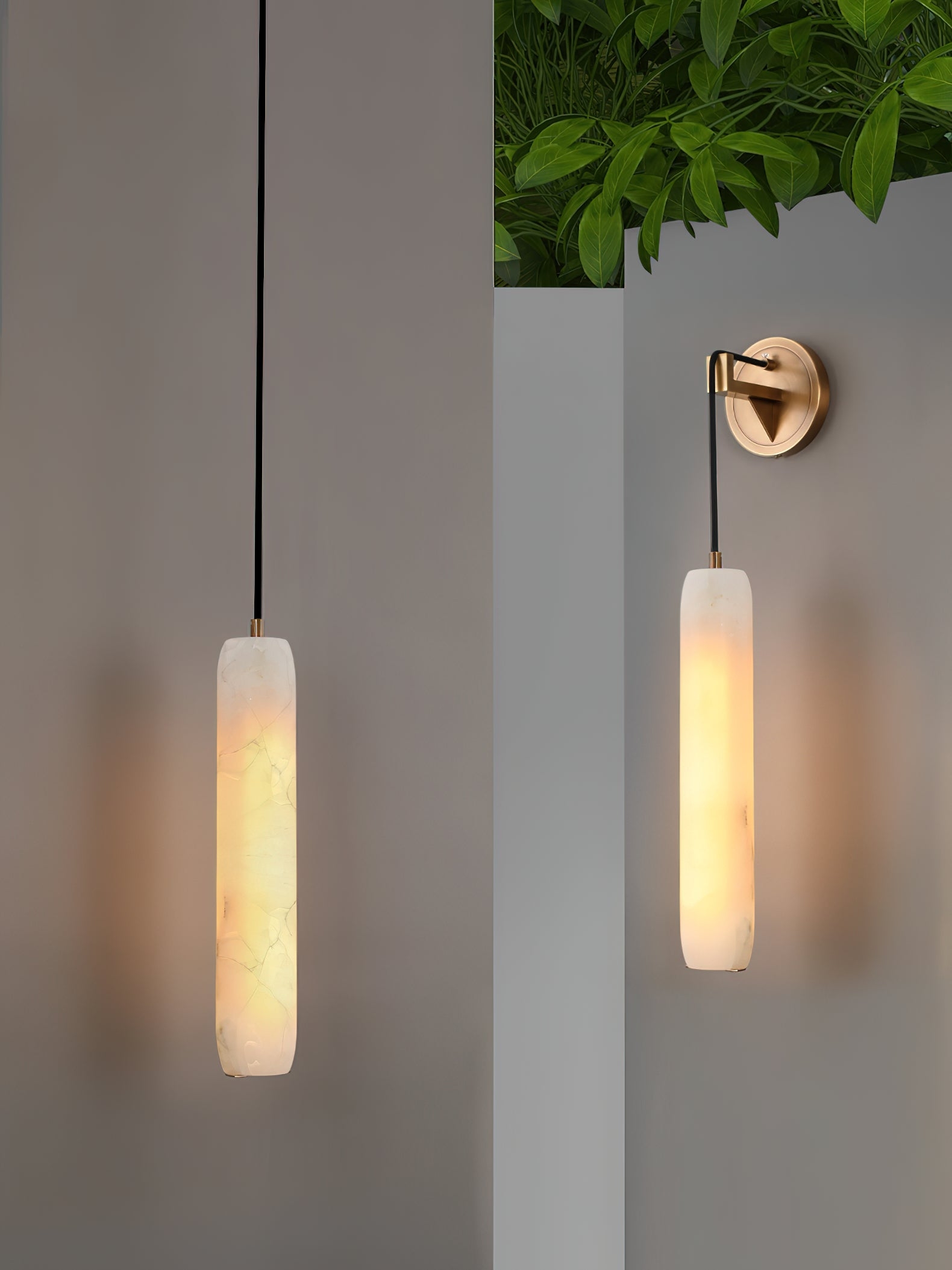 Alabaster Flute Wall Lamp D437