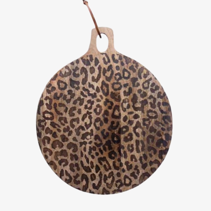 Lepwood Leopard Print Wooden Serving Board for Kitchen Styling and Entertaining K2346