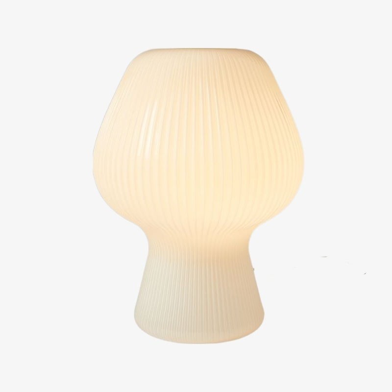 Nera Ribbed Glass Lantern Table Lamp - Retro Design for Bedroom and Living Spaces K2203