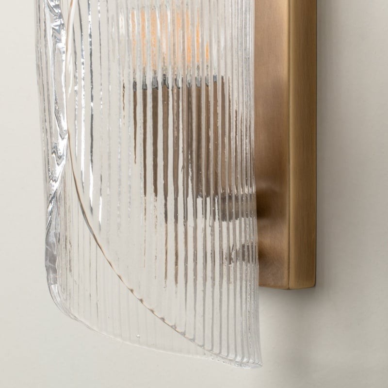Velora Cylinder Glass Wall Light - Refined Brass Wall Sconce for Entryway or Bedside K1690