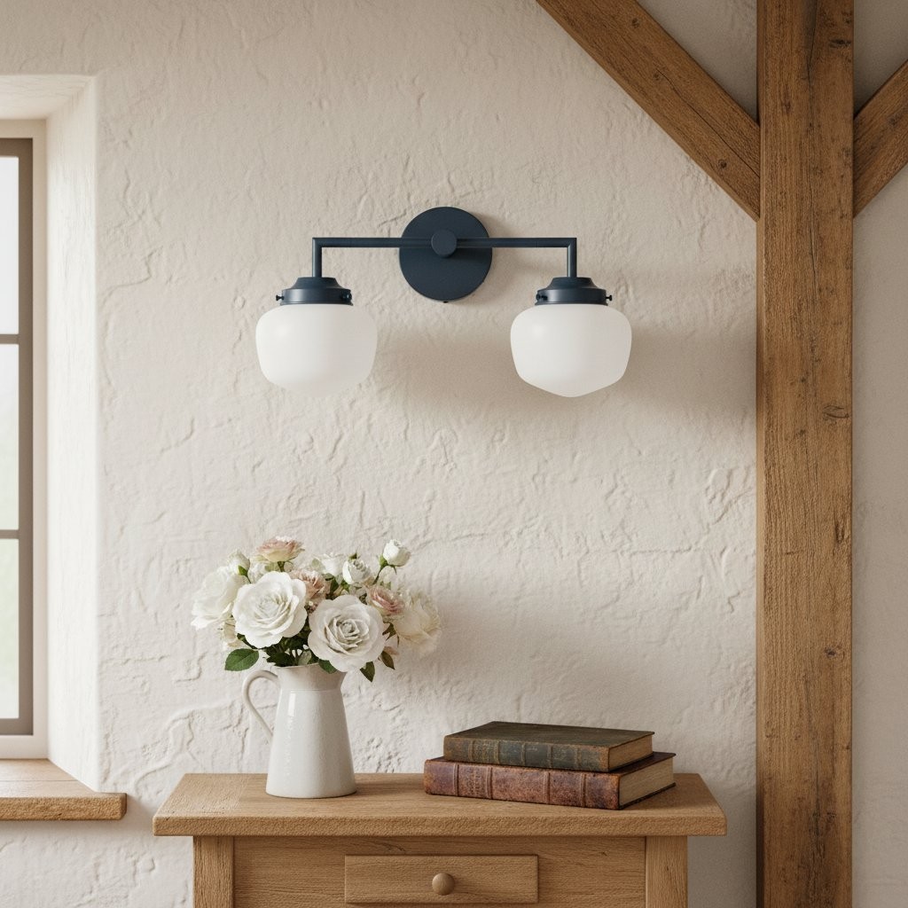 Opalume Glass Vanity Light - Vintage Inspired Bathroom Wall Lighting K1458