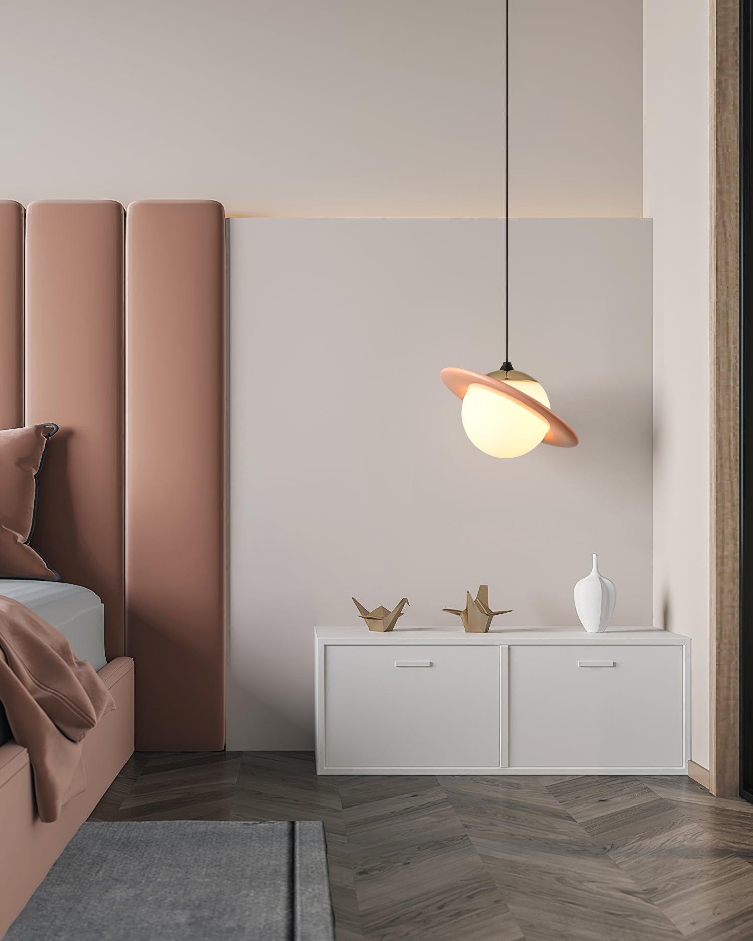 Romantic Saturn Planet Pendant Lamp for Bedroom K656