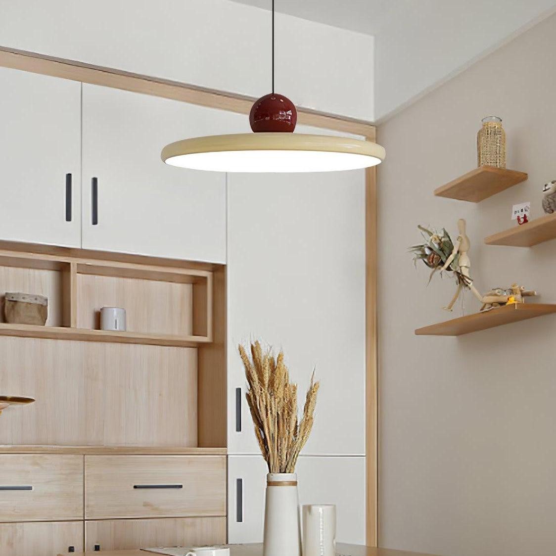 Minimalist Cream Style Flying Disc Pendant Lamp K790