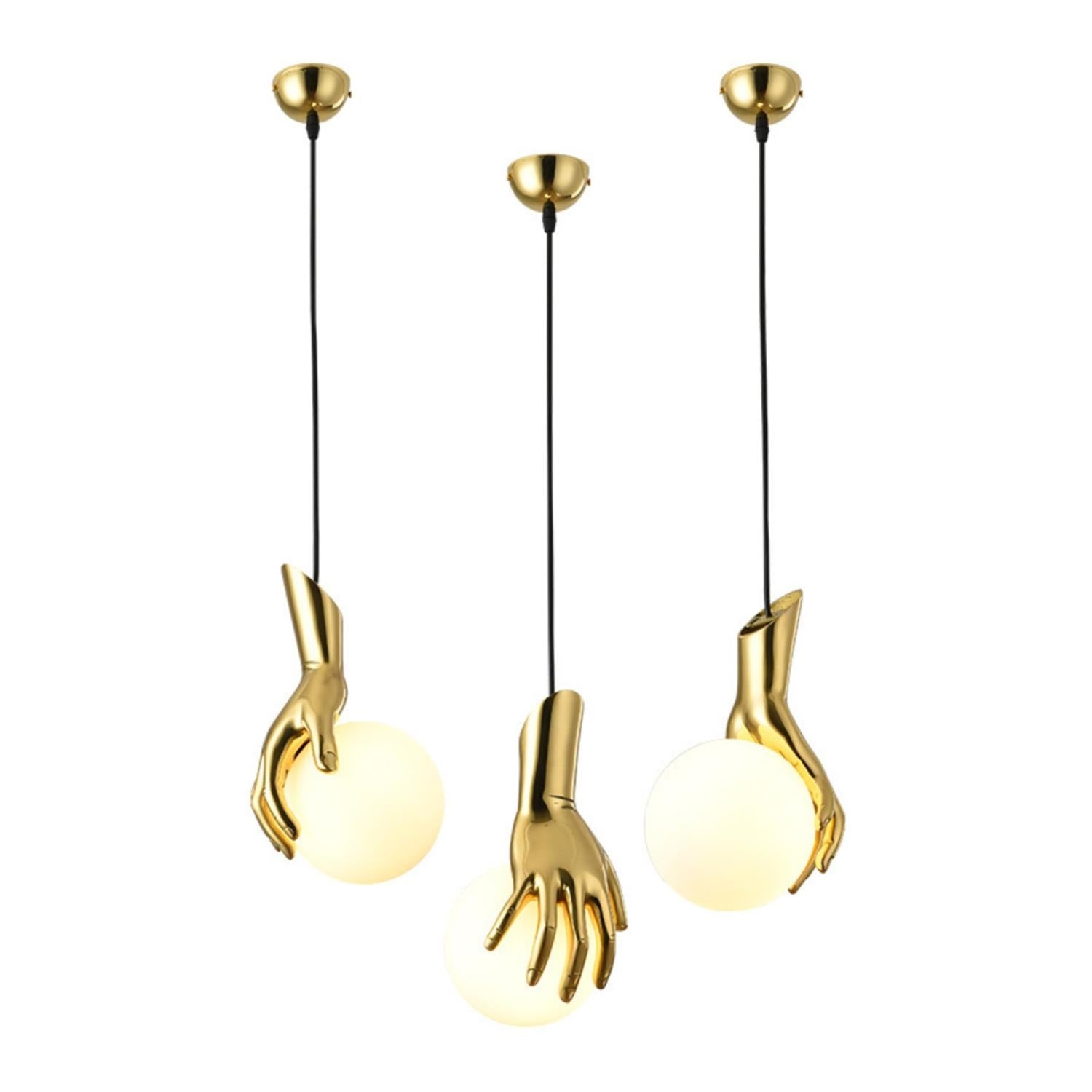 Hand Holding Globe Pendant Light D451