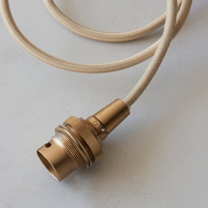 Plaitar Modern Brass Pendant Light - Minimalist Ceiling Fixture with Braided Cord for Hallways K1963