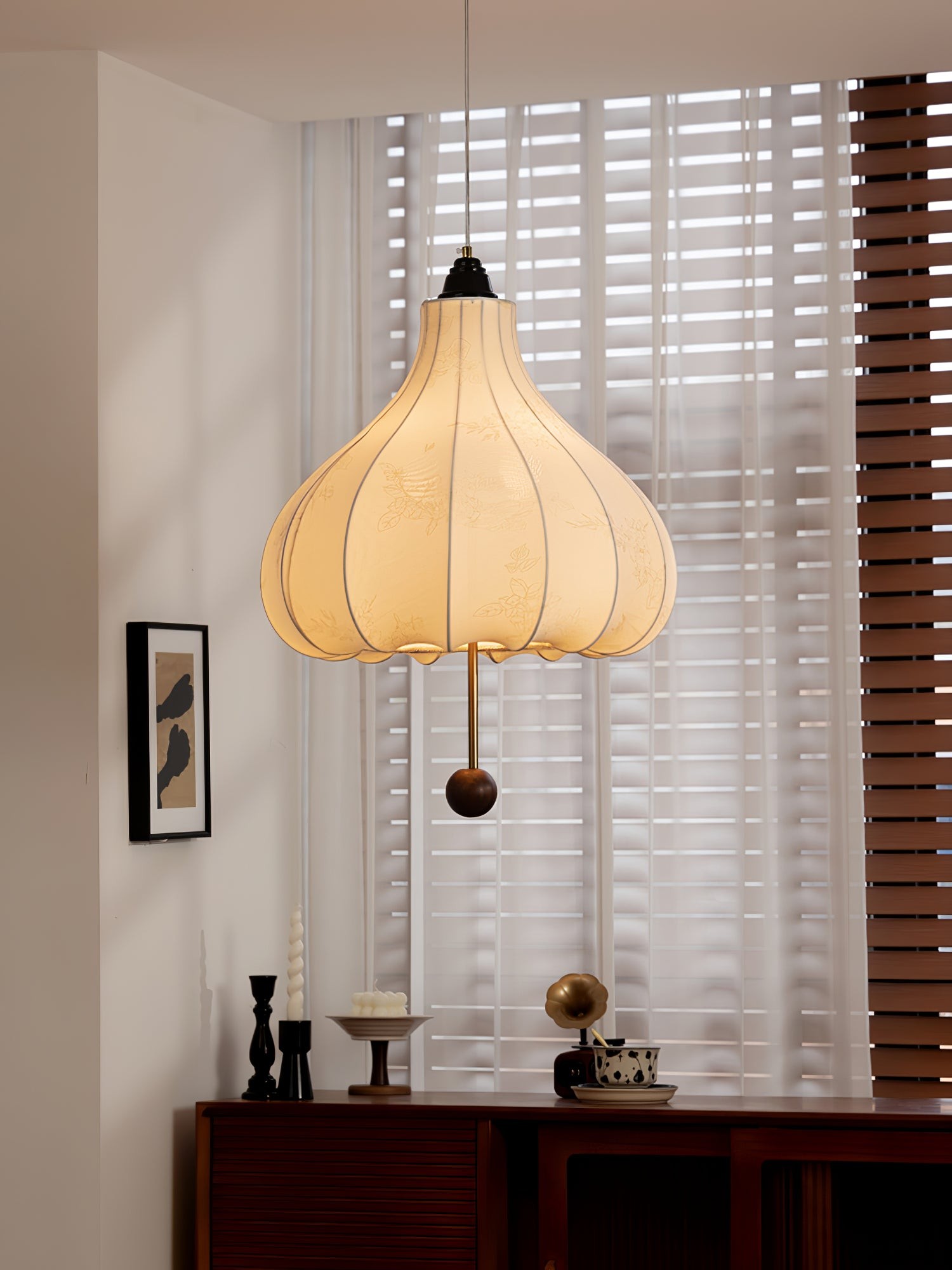 Retro Chestnut Fabric Pendant Light K318